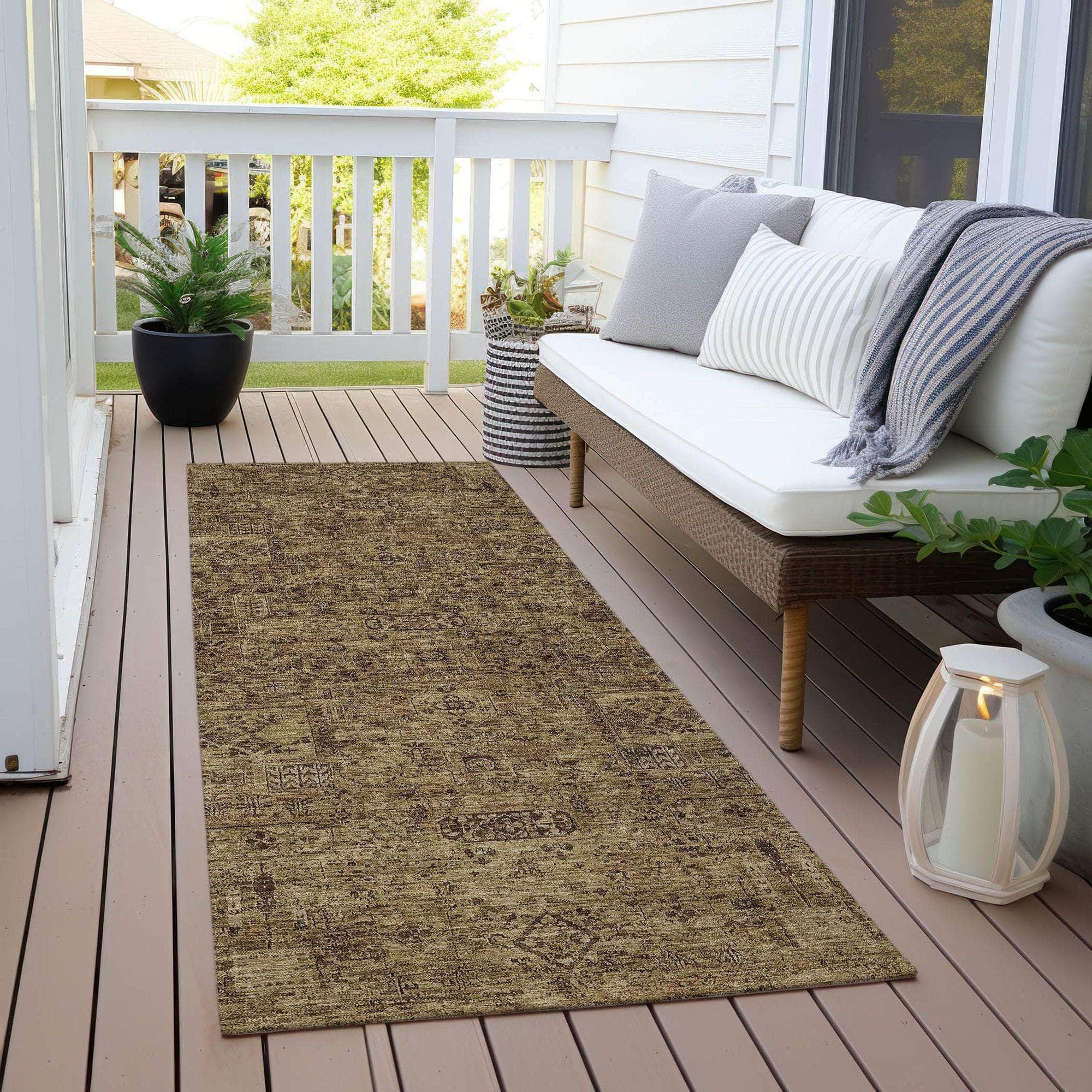 Machine Made ACN611 Mocha Brown Rugs 