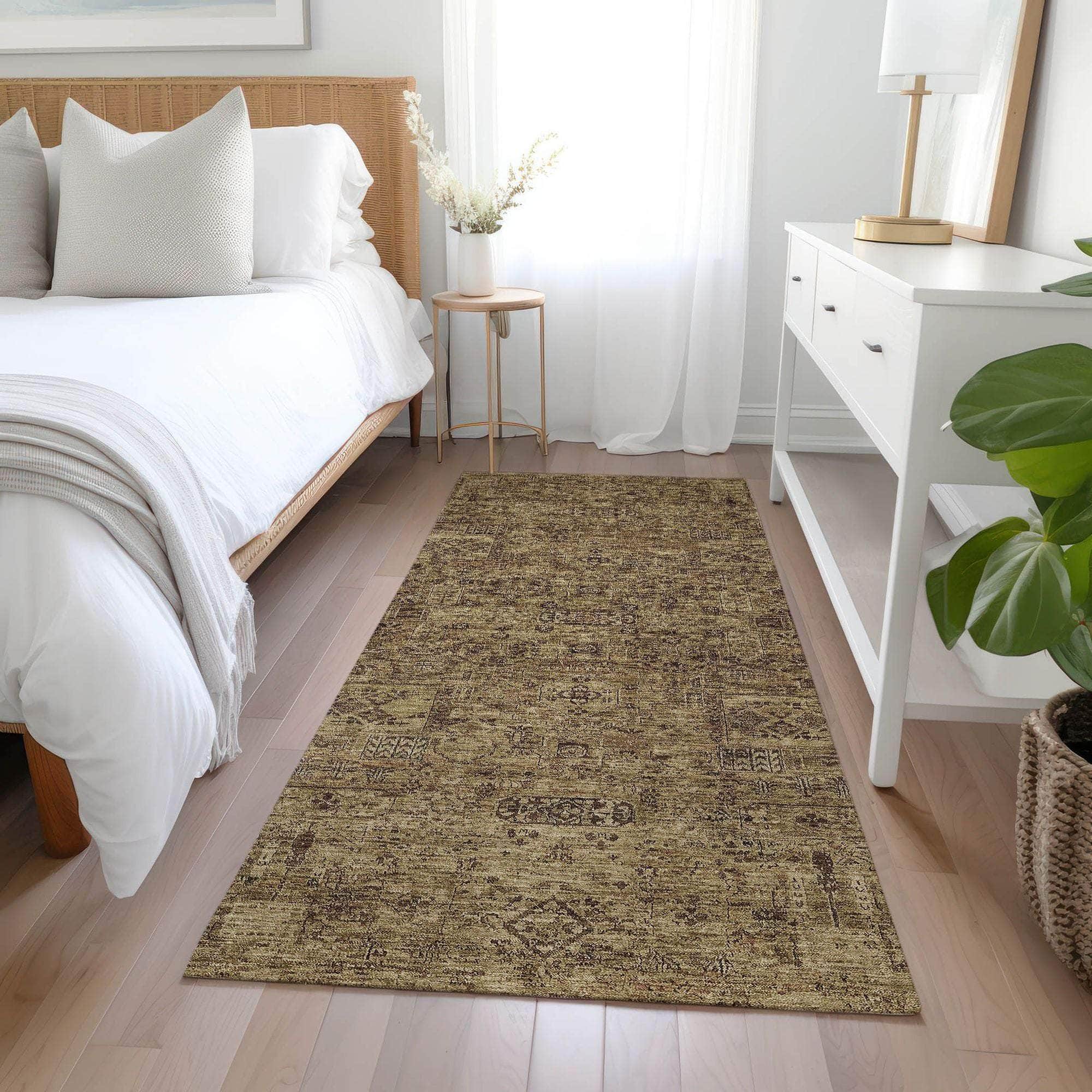 Machine Made ACN611 Mocha Brown Rugs 