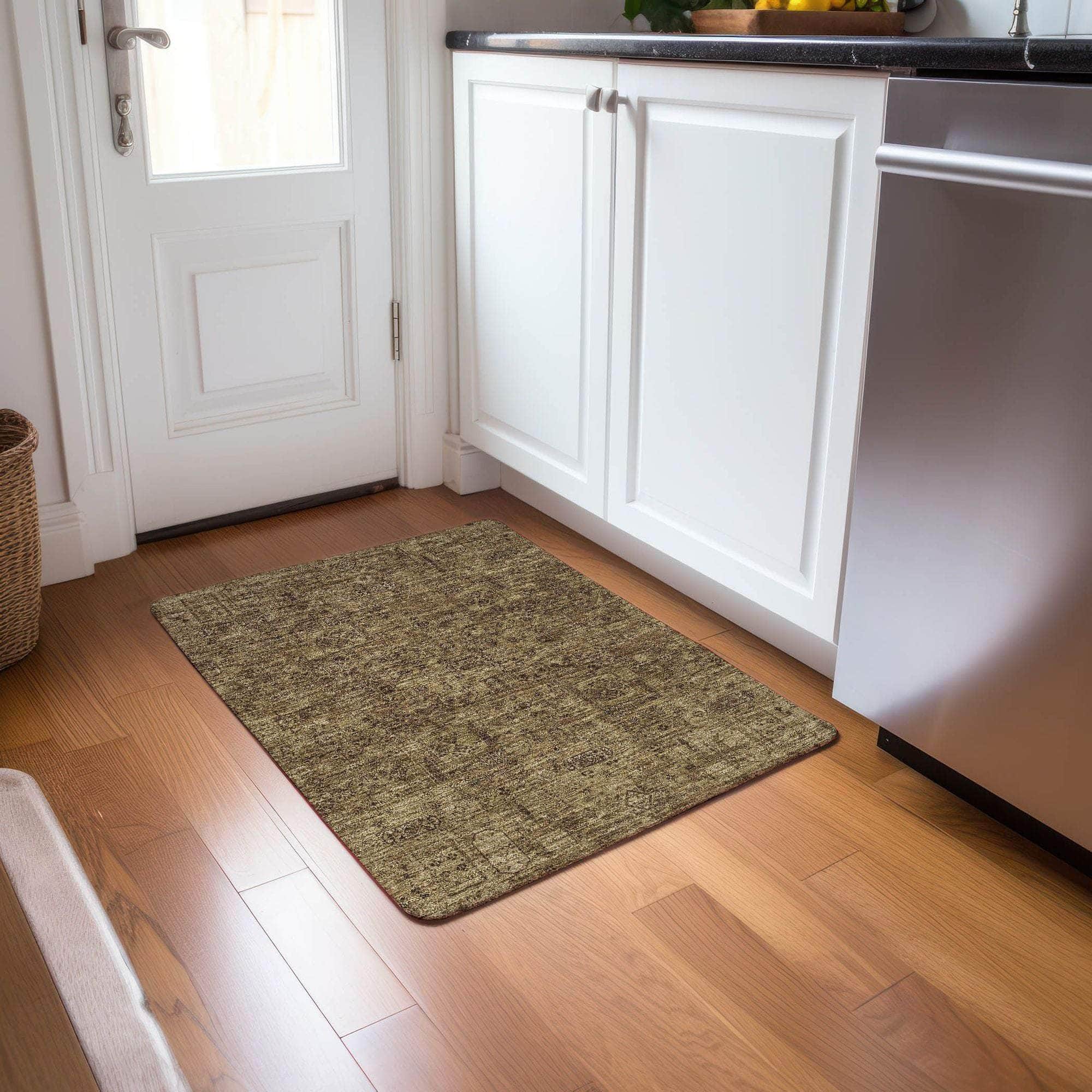Machine Made ACN611 Mocha Brown Rugs 