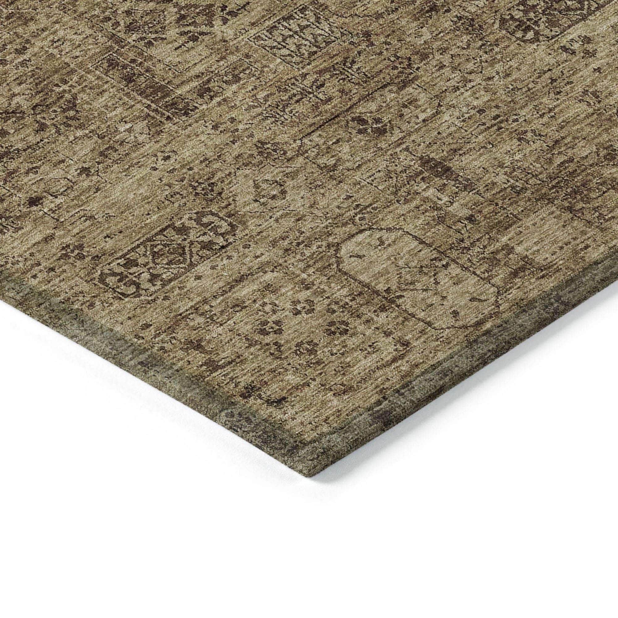 Machine Made ACN611 Mocha Brown Rugs 