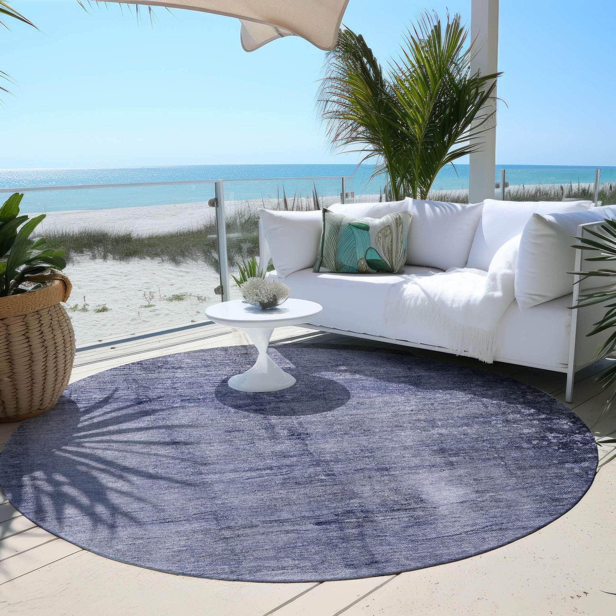 Machine Made ACN608 Navy Blue Rugs 