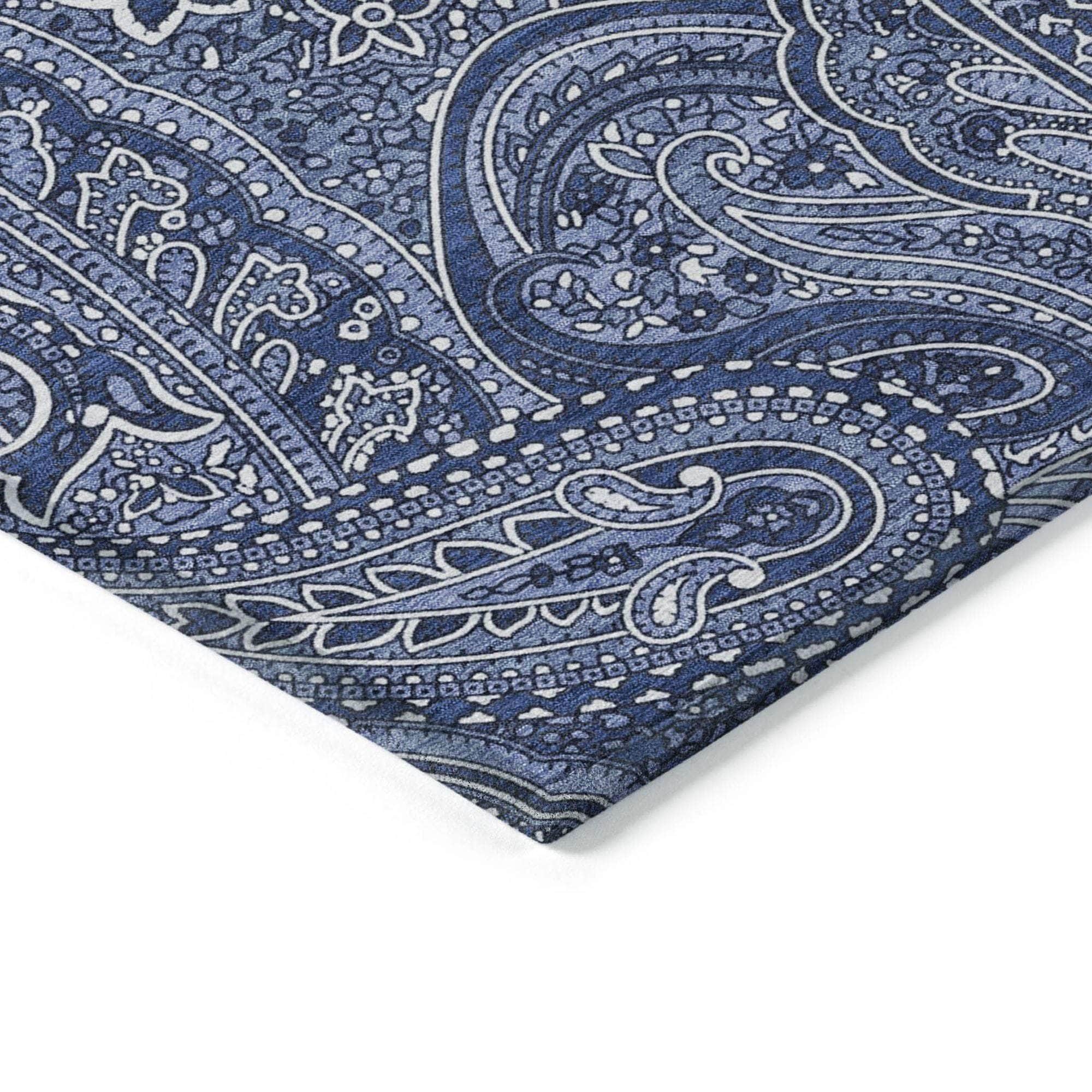 Machine Made ACN623 Navy Blue Rugs 