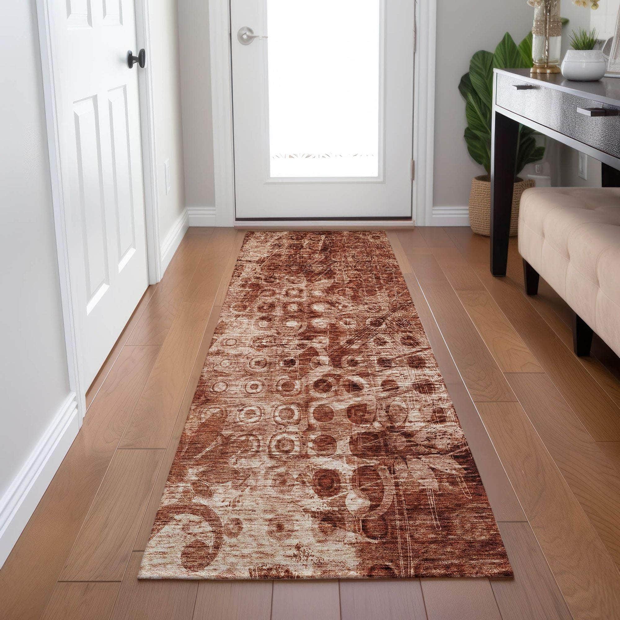 Machine Made ACN577 Paprika Orange Rugs 