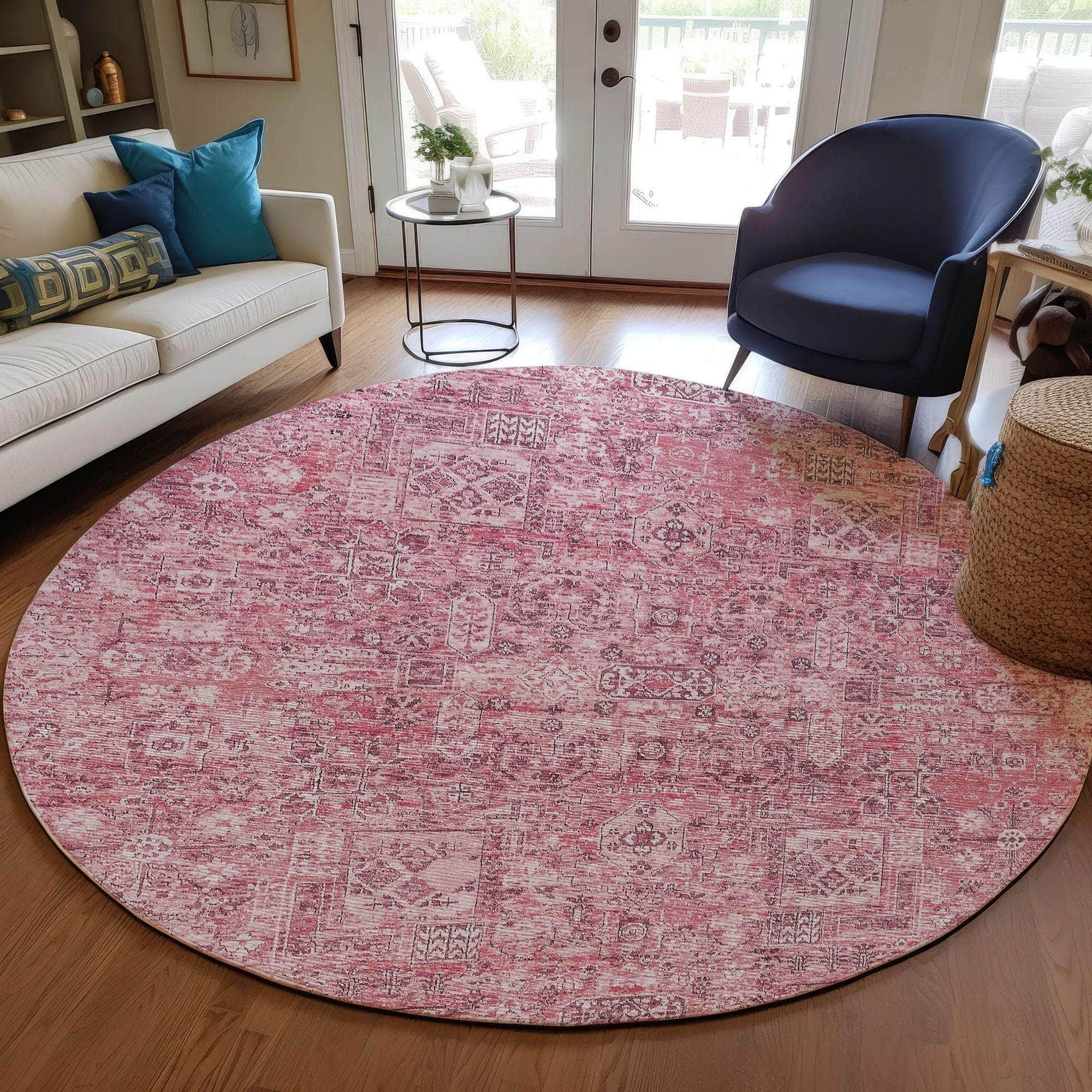 Machine Made ACN611 Pink  Rugs 