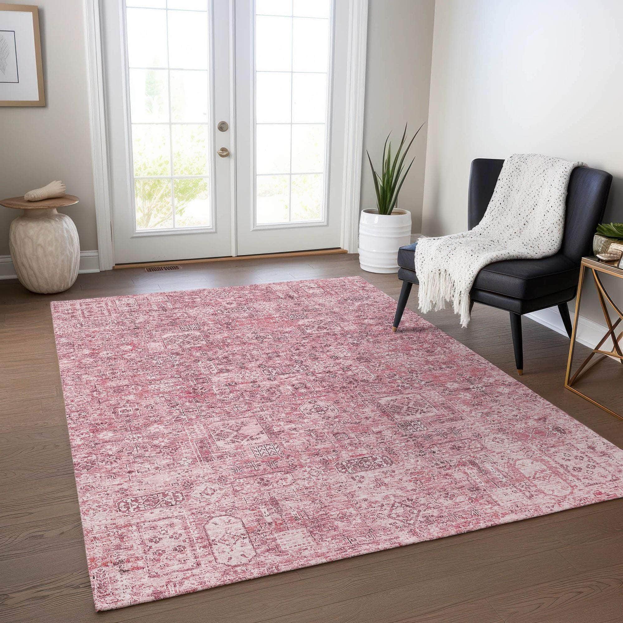 Machine Made ACN611 Pink  Rugs 