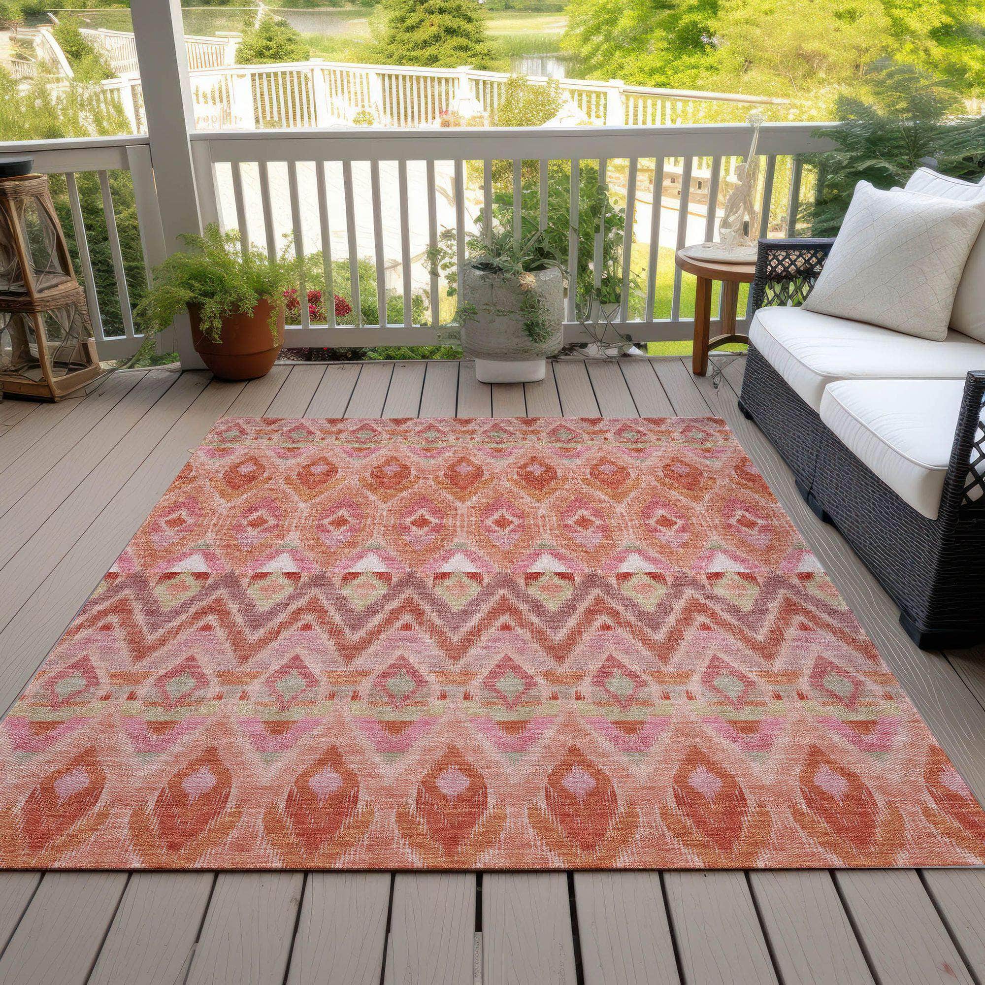 Machine Made ACN617 Pink  Rugs 