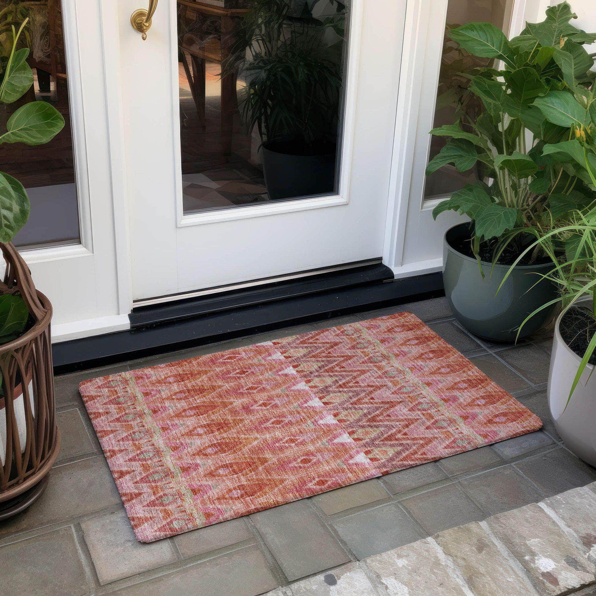 Machine Made ACN617 Pink  Rugs 