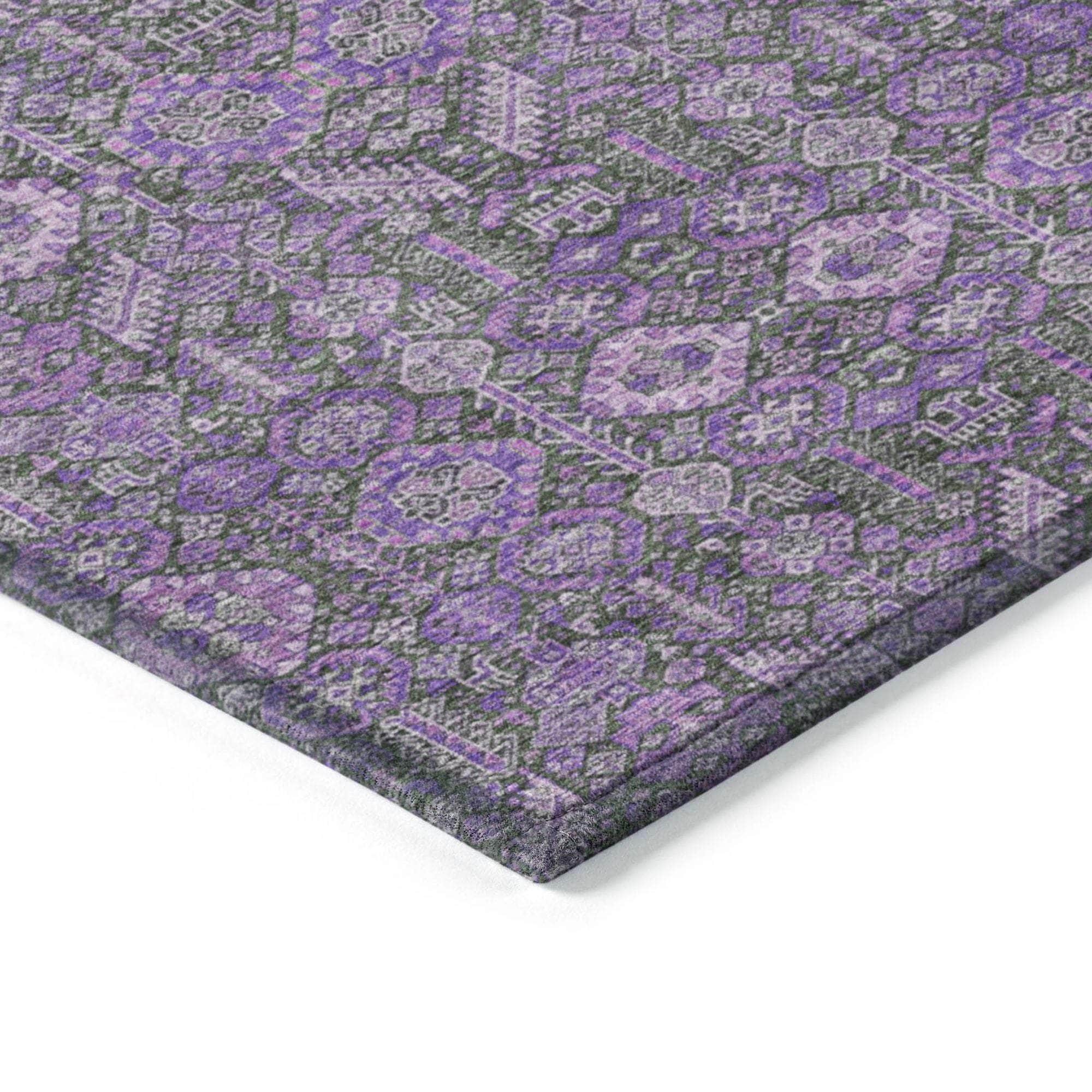 Machine Made ACN574 Purple  Rugs 