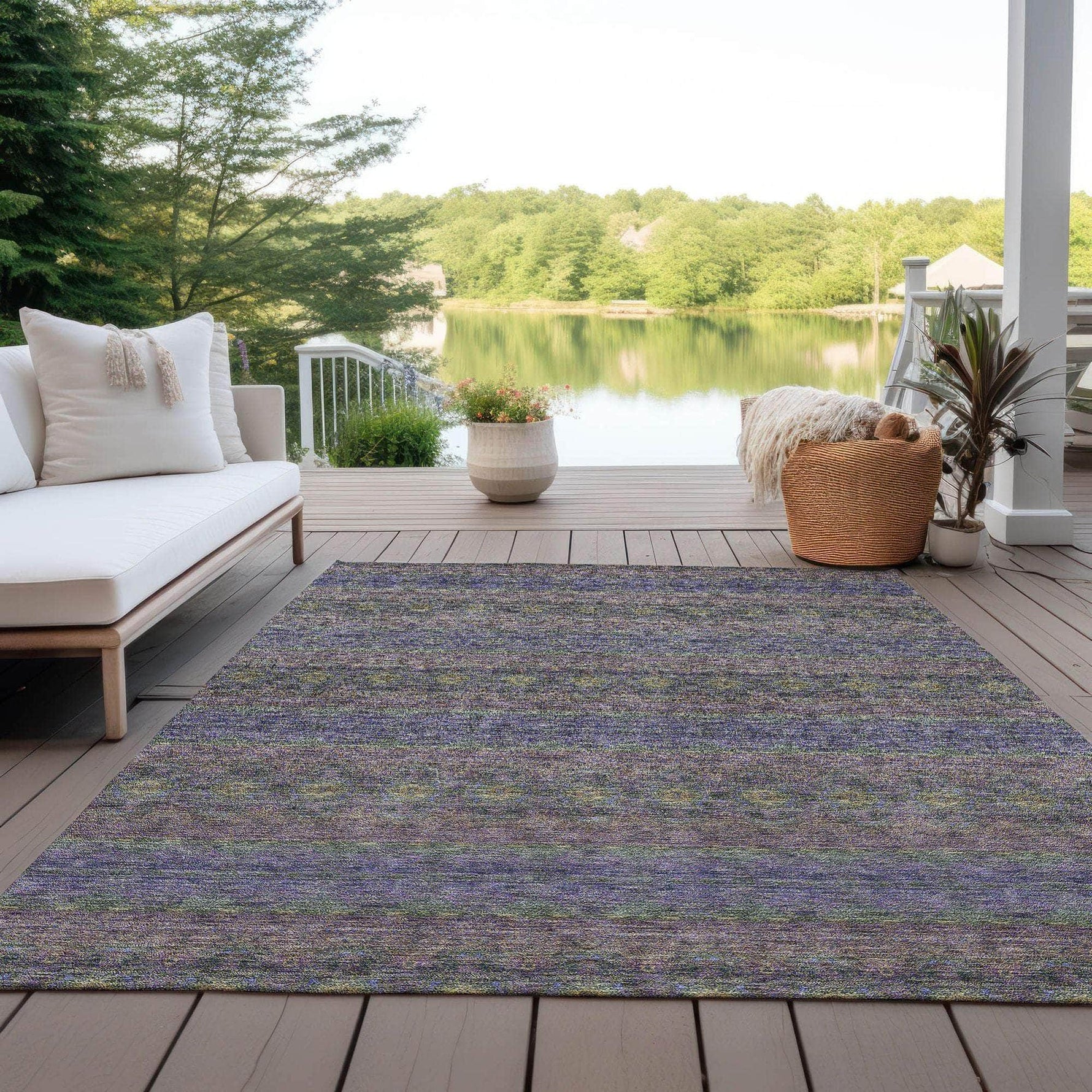 Machine Made ACN615 Purple  Rugs 