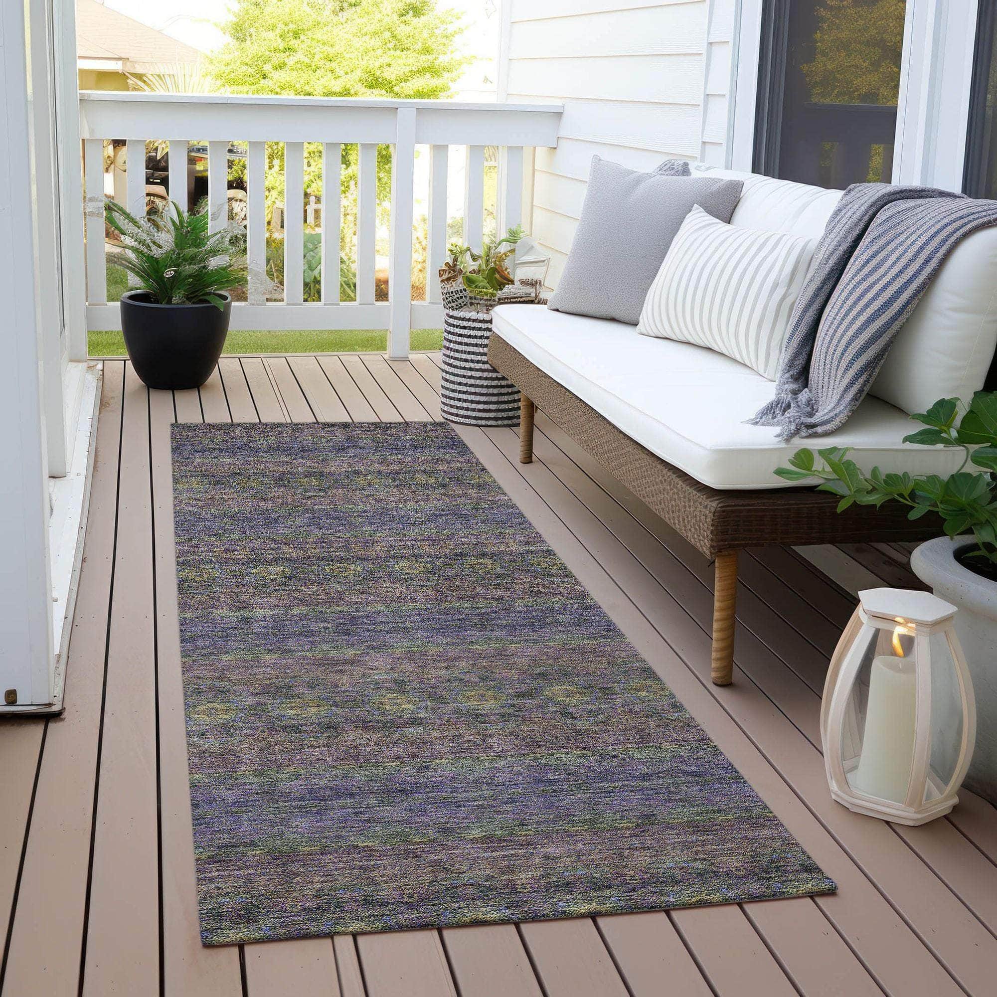 Machine Made ACN615 Purple  Rugs 