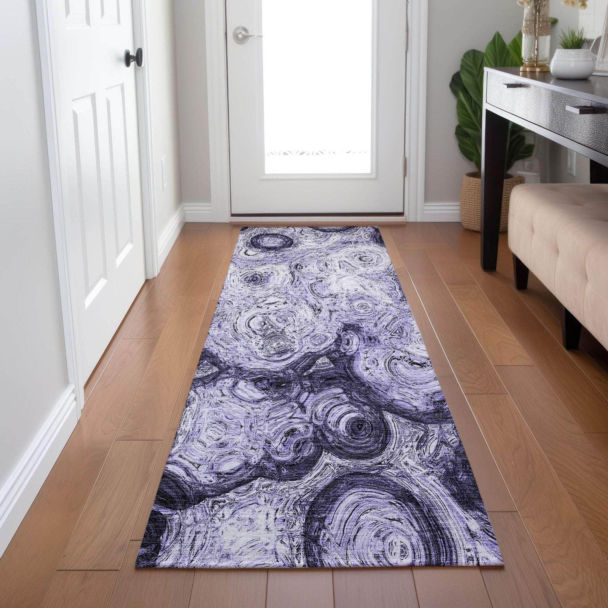 Machine Made ACN579 Purple  Rugs 