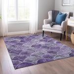 Machine Made ACN594 Purple  Rugs 