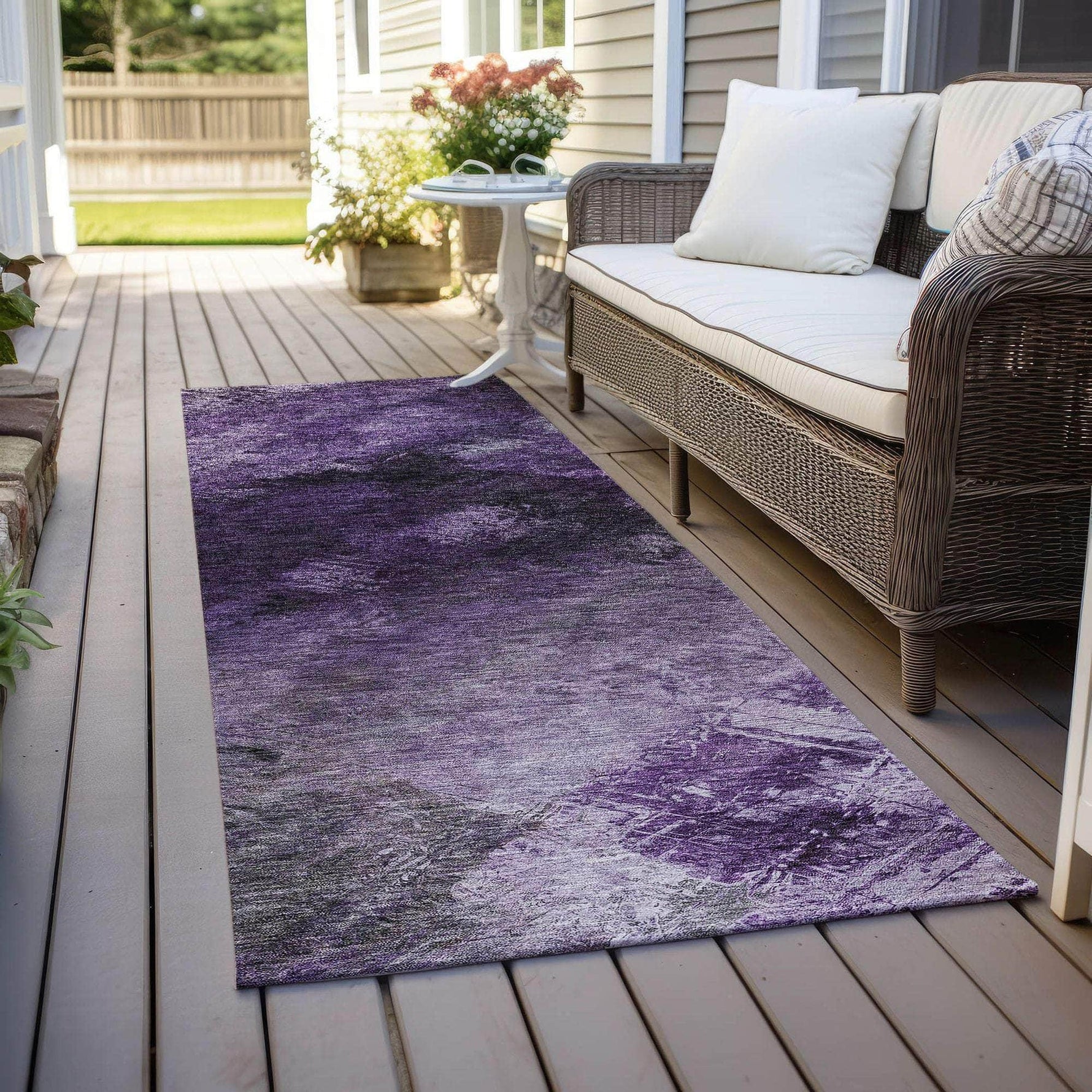 Machine Made ACN590 Purple  Rugs 