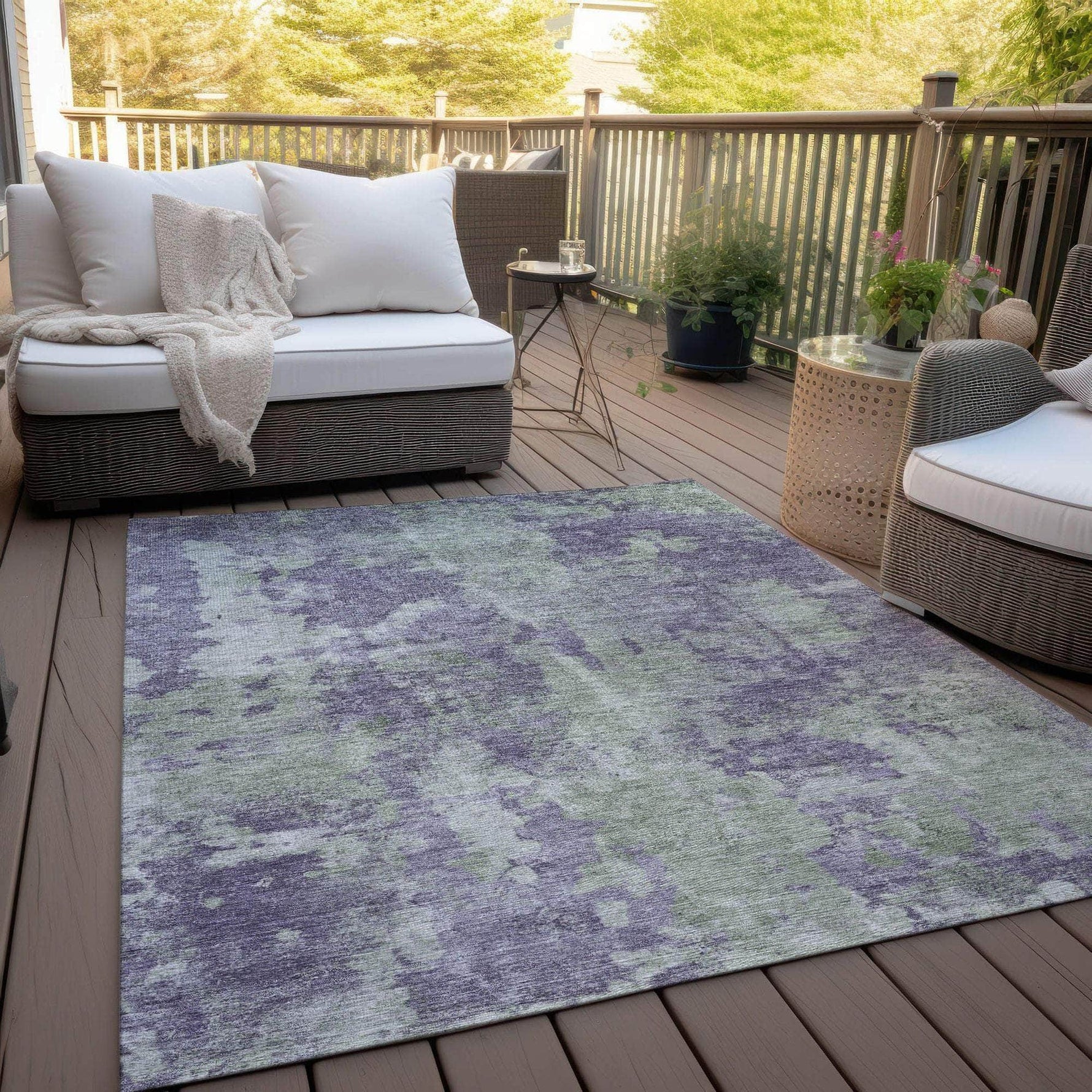 Machine Made ACN573 Purple  Rugs 