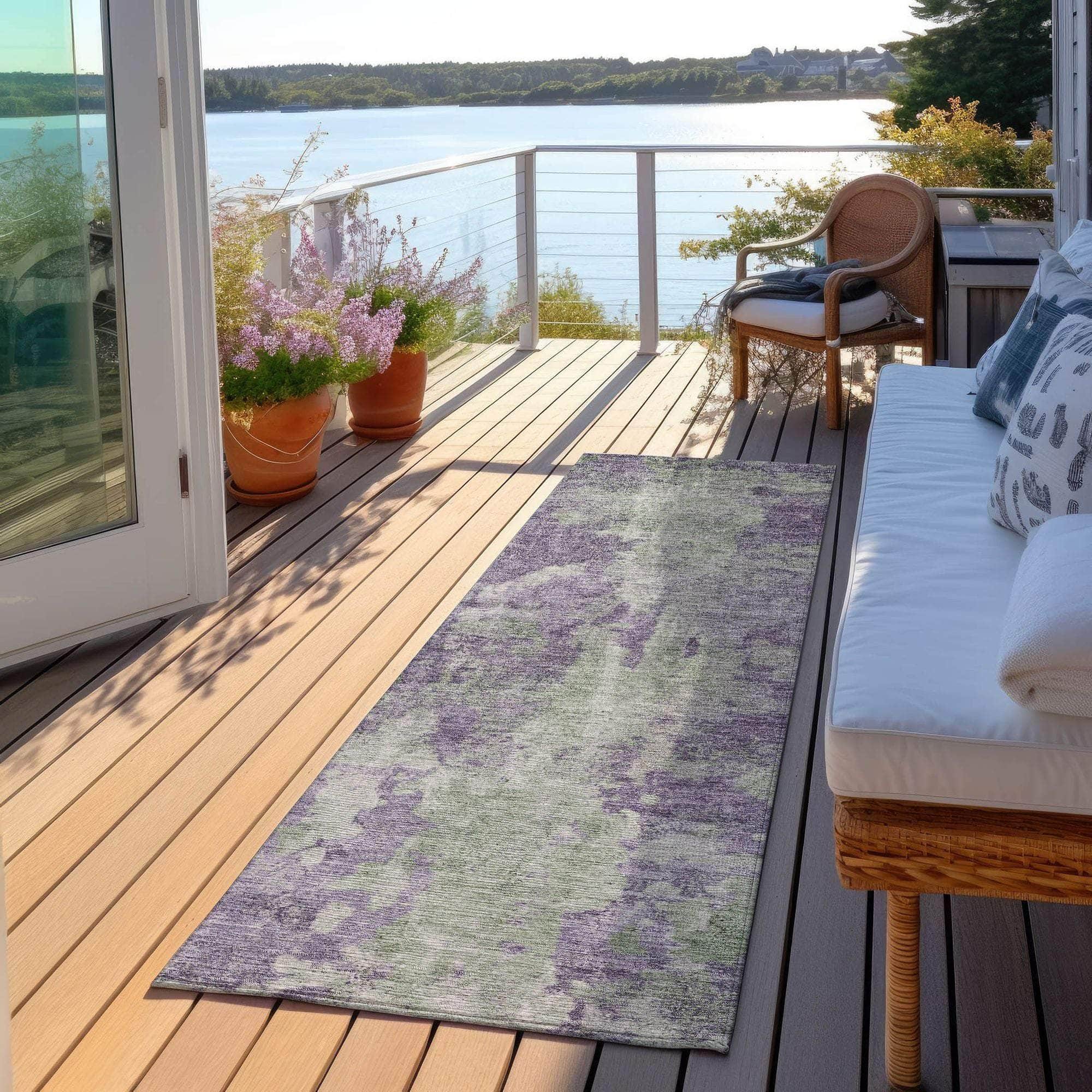 Machine Made ACN573 Purple  Rugs 