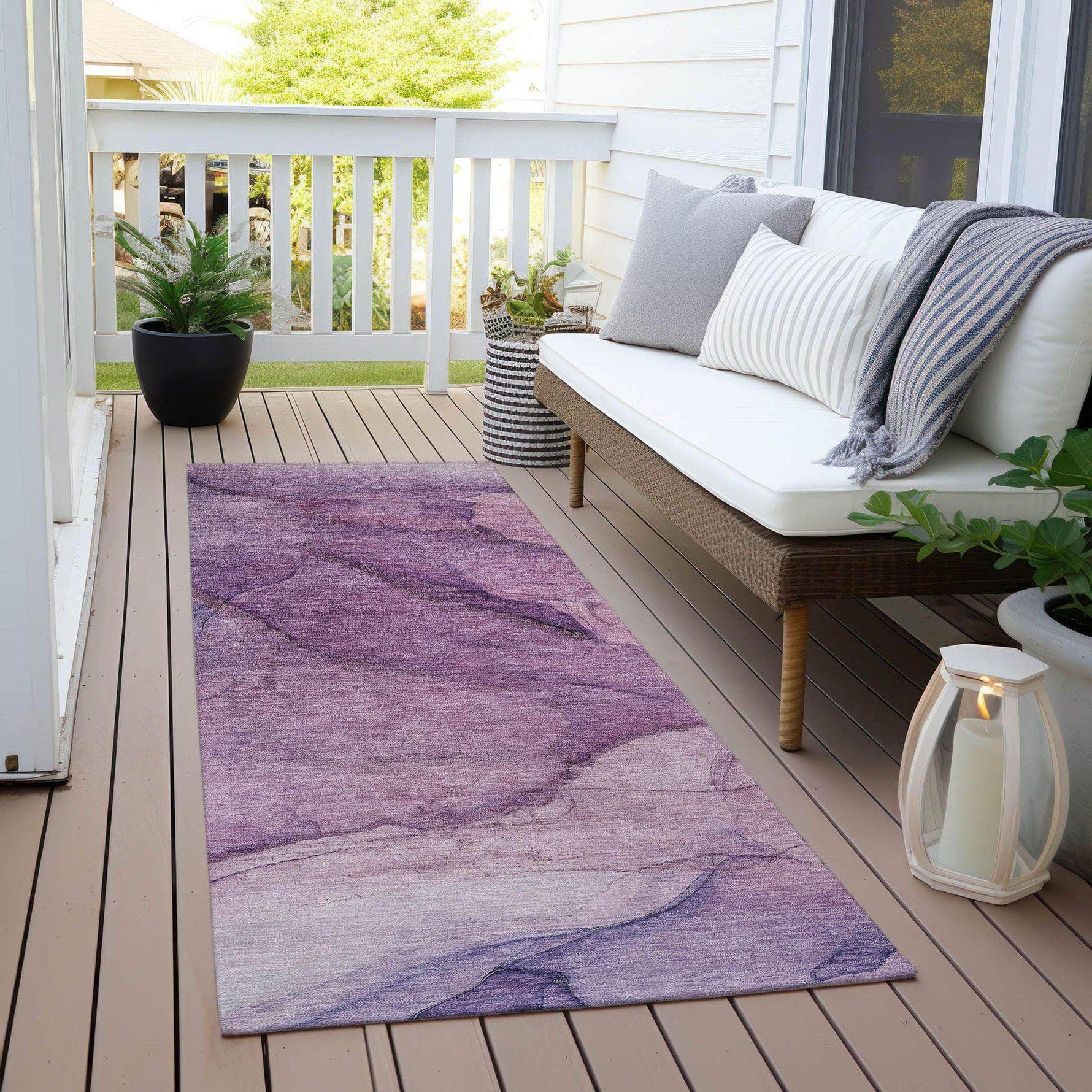 Machine Made ACN607 Purple  Rugs 