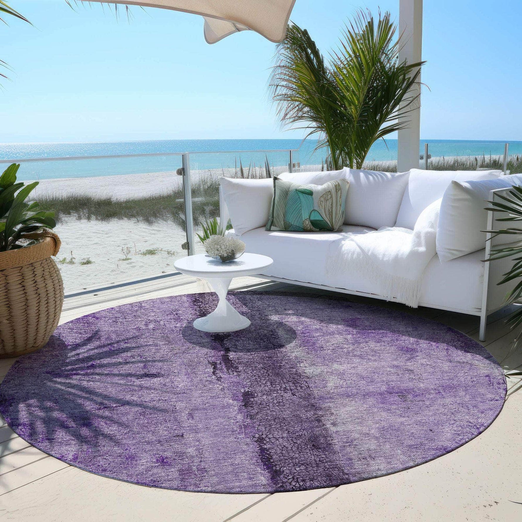 Machine Made ACN605 Purple  Rugs 