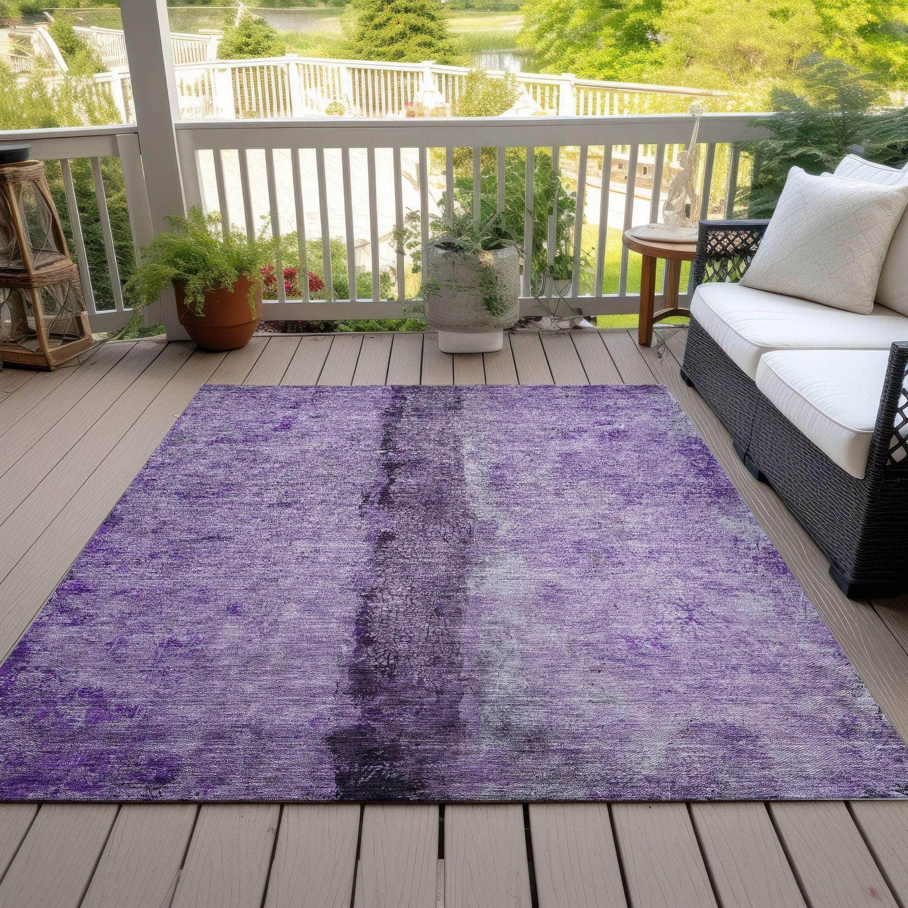 Machine Made ACN605 Purple  Rugs 
