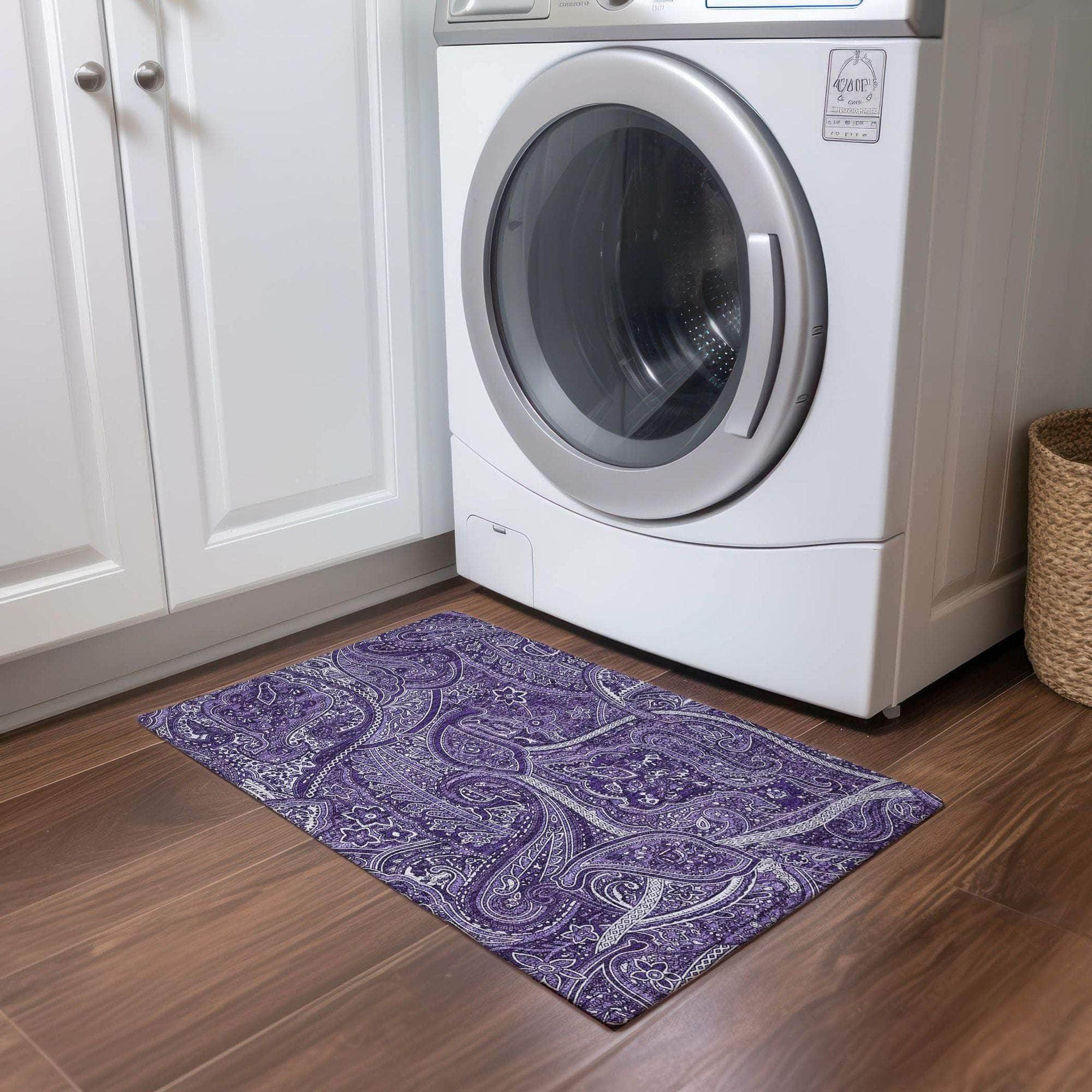 Machine Made ACN623 Purple  Rugs 