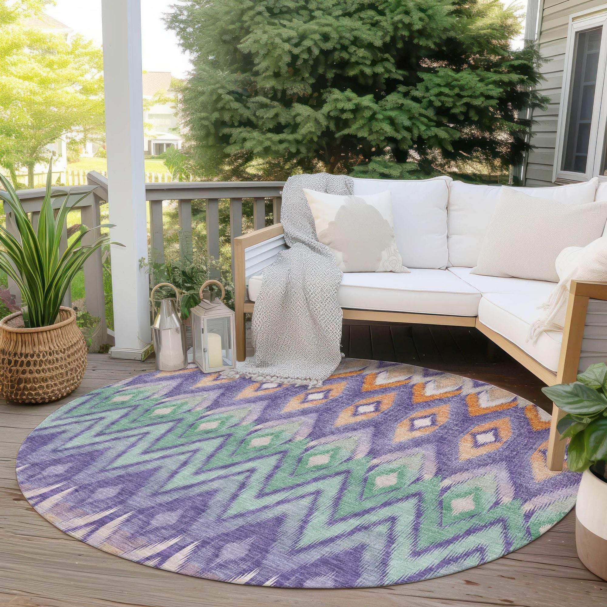 Machine Made ACN617 Purple  Rugs 