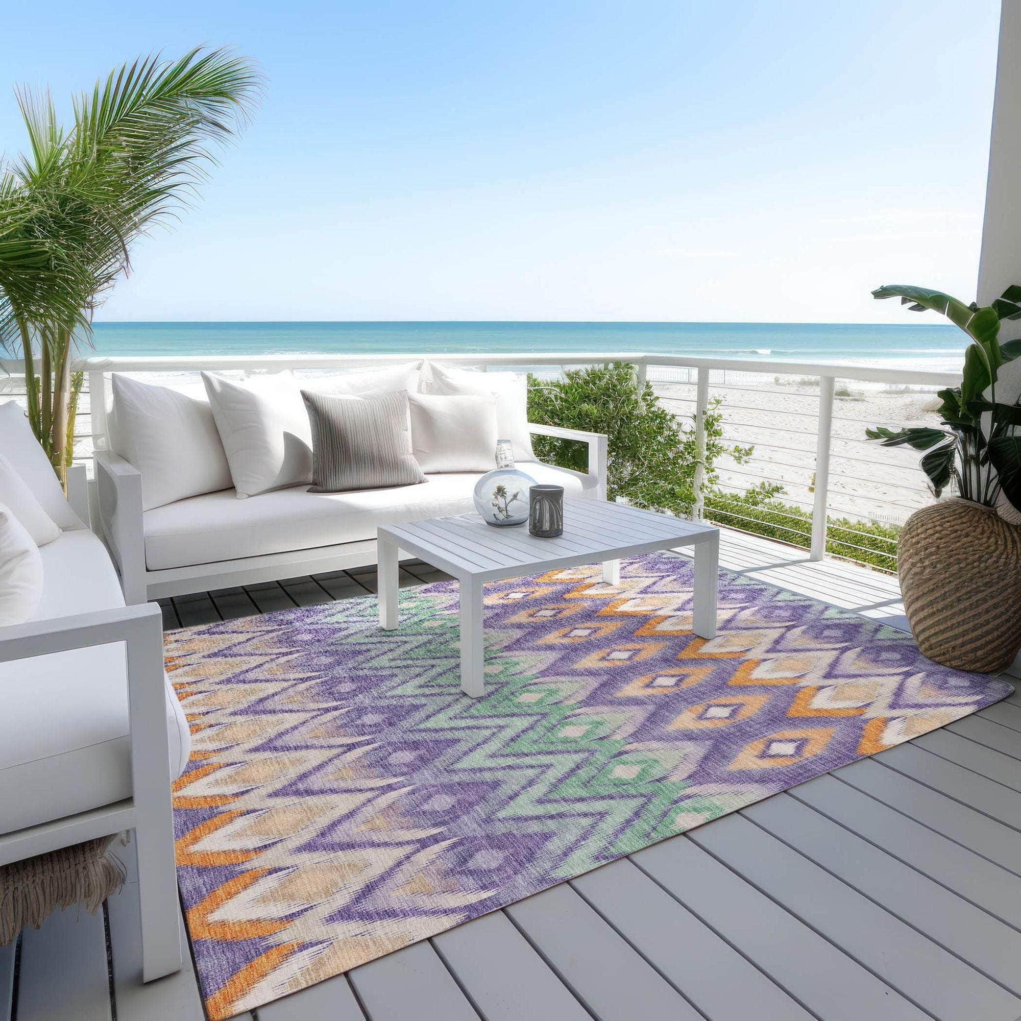 Machine Made ACN617 Purple  Rugs 