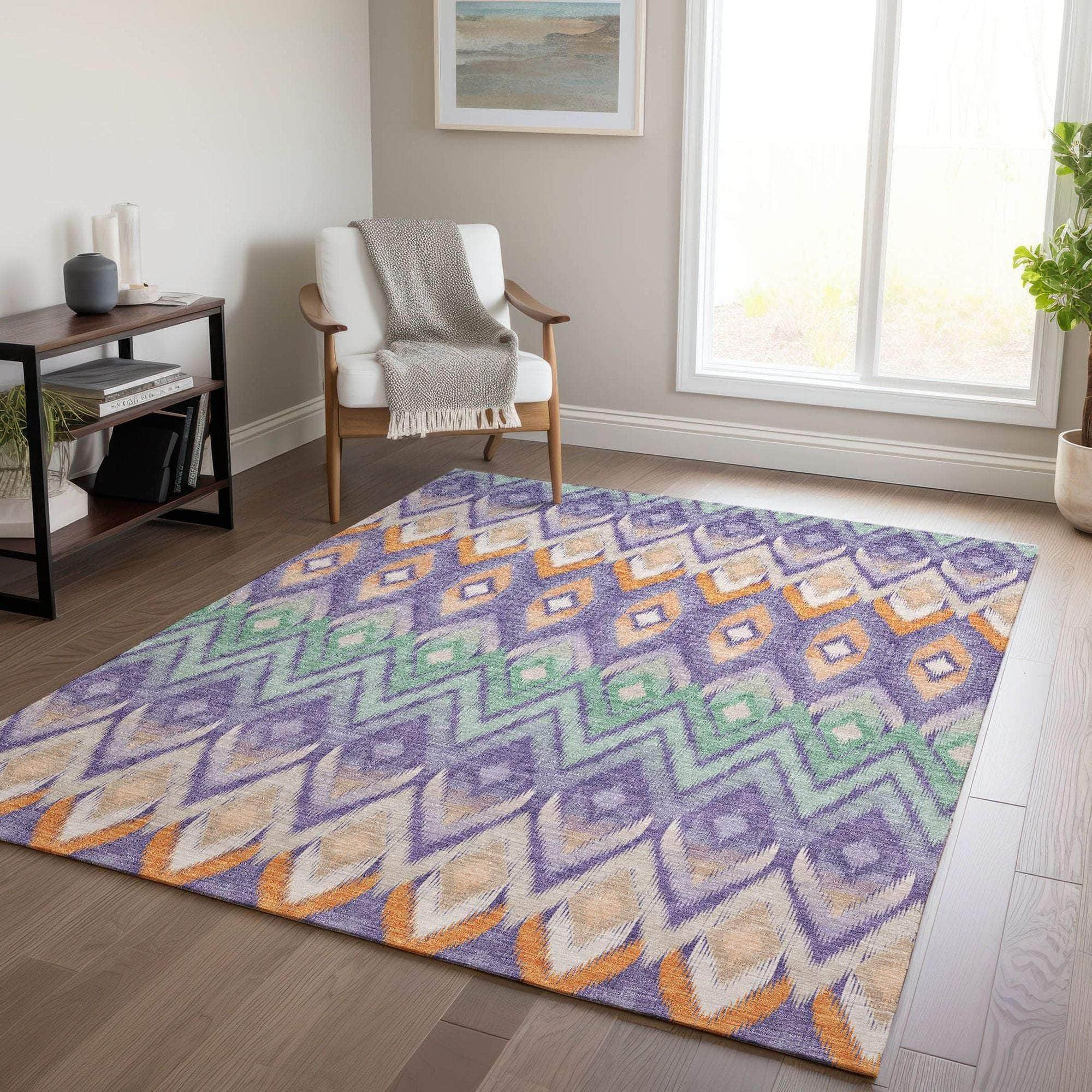 Machine Made ACN617 Purple  Rugs 