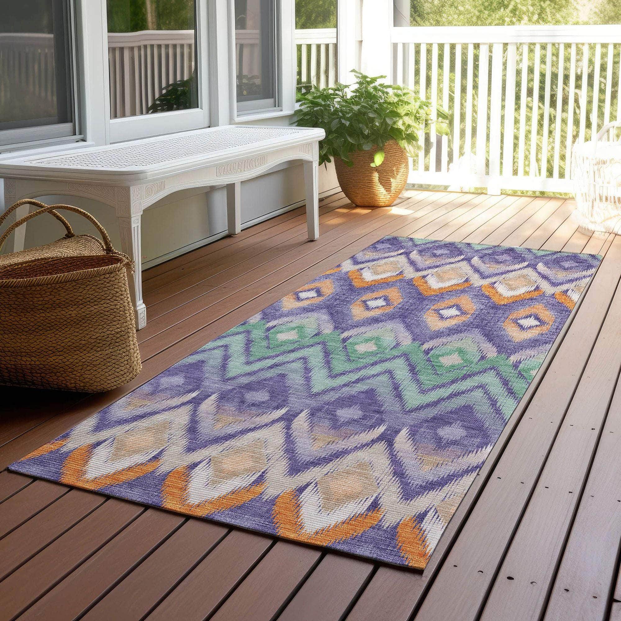 Machine Made ACN617 Purple  Rugs 