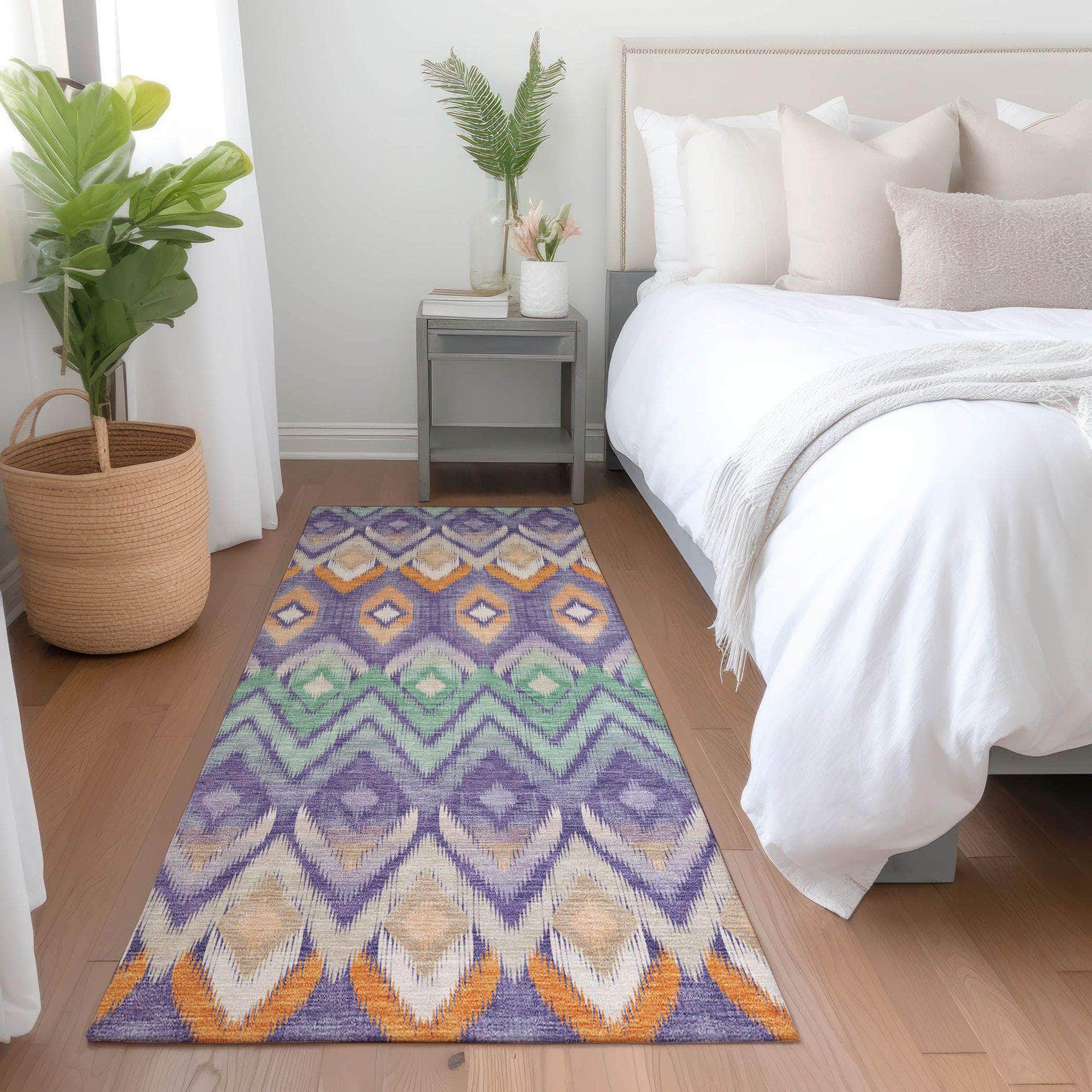 Machine Made ACN617 Purple  Rugs 