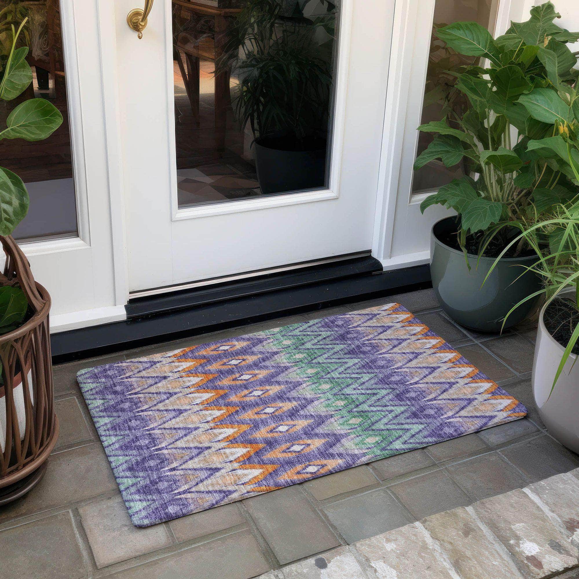 Machine Made ACN617 Purple  Rugs 