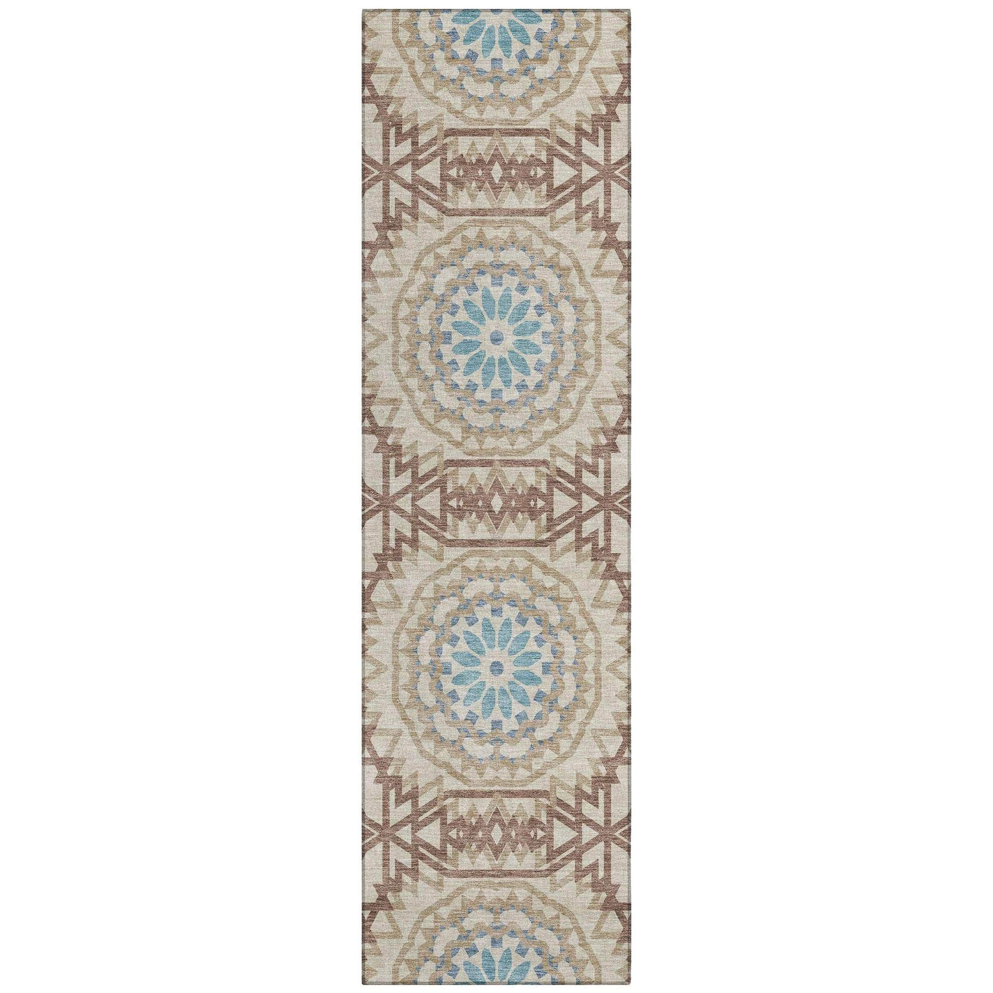 Machine Made ACN619 Khaki Brown Rugs 