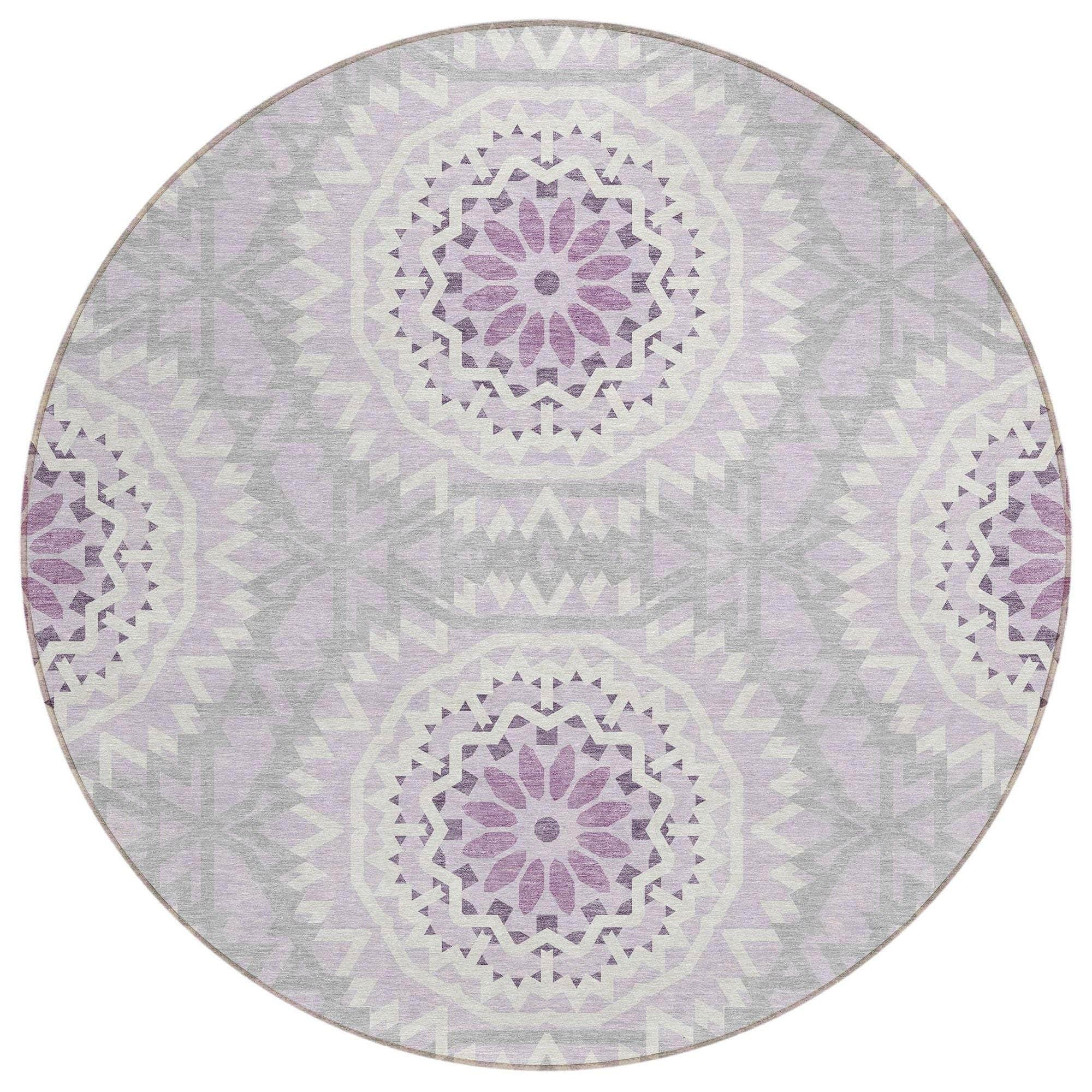 Machine Made ACN619 Lilac Purple Rugs 