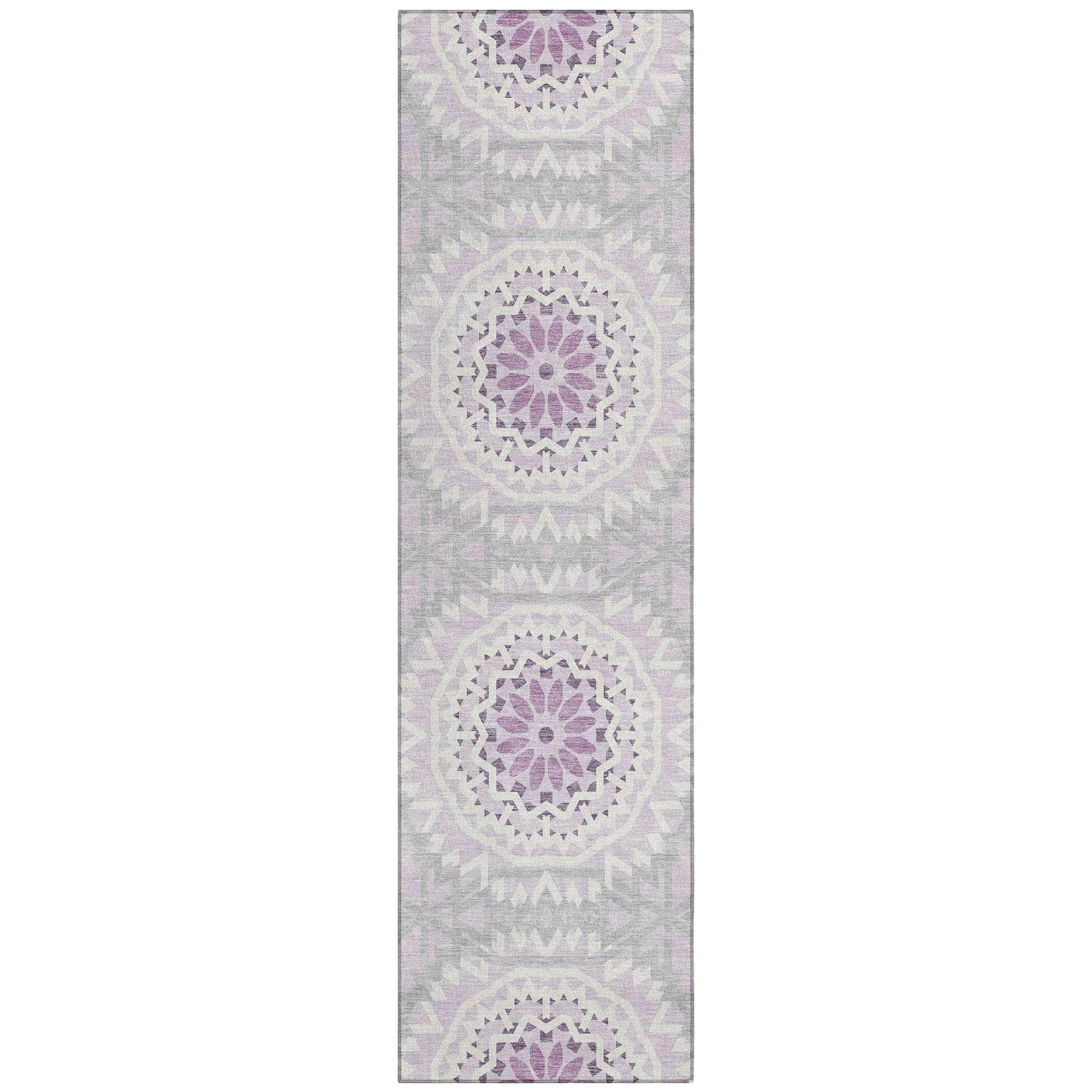 Machine Made ACN619 Lilac Purple Rugs 