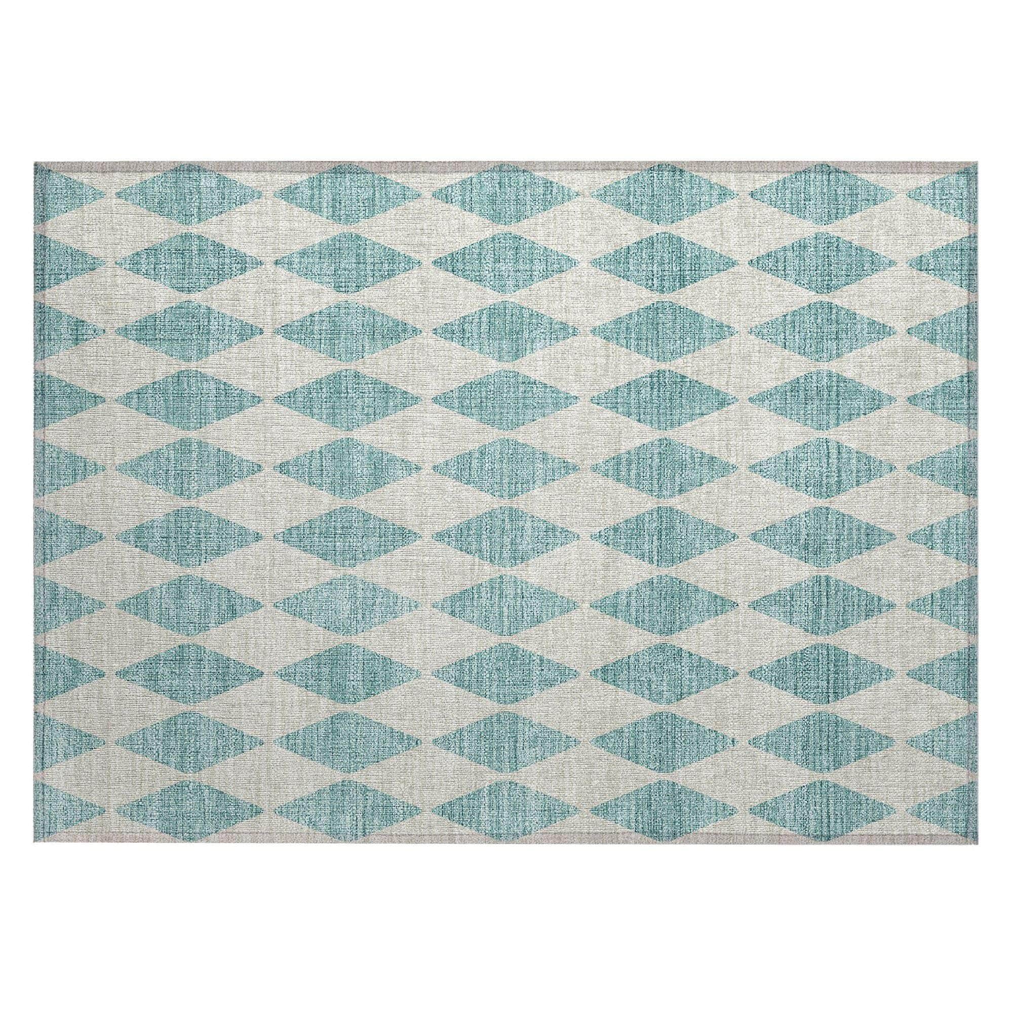 Machine Made ACN578 Teal  Rugs 