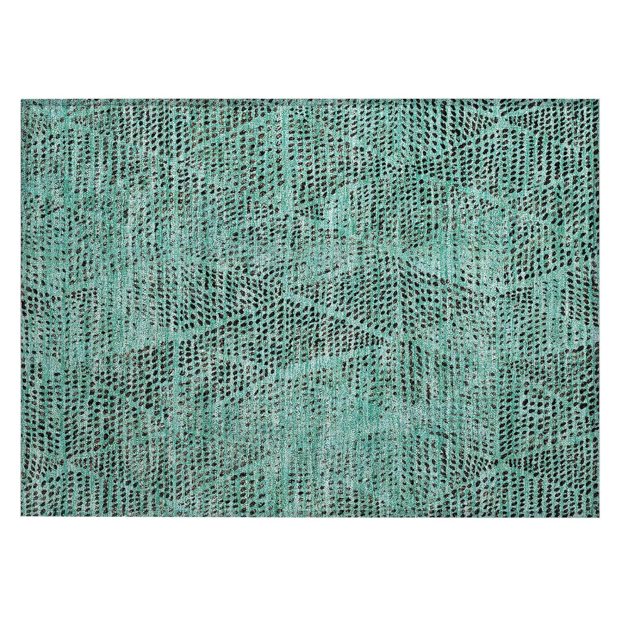 Machine Made ACN591 Teal  Rugs 