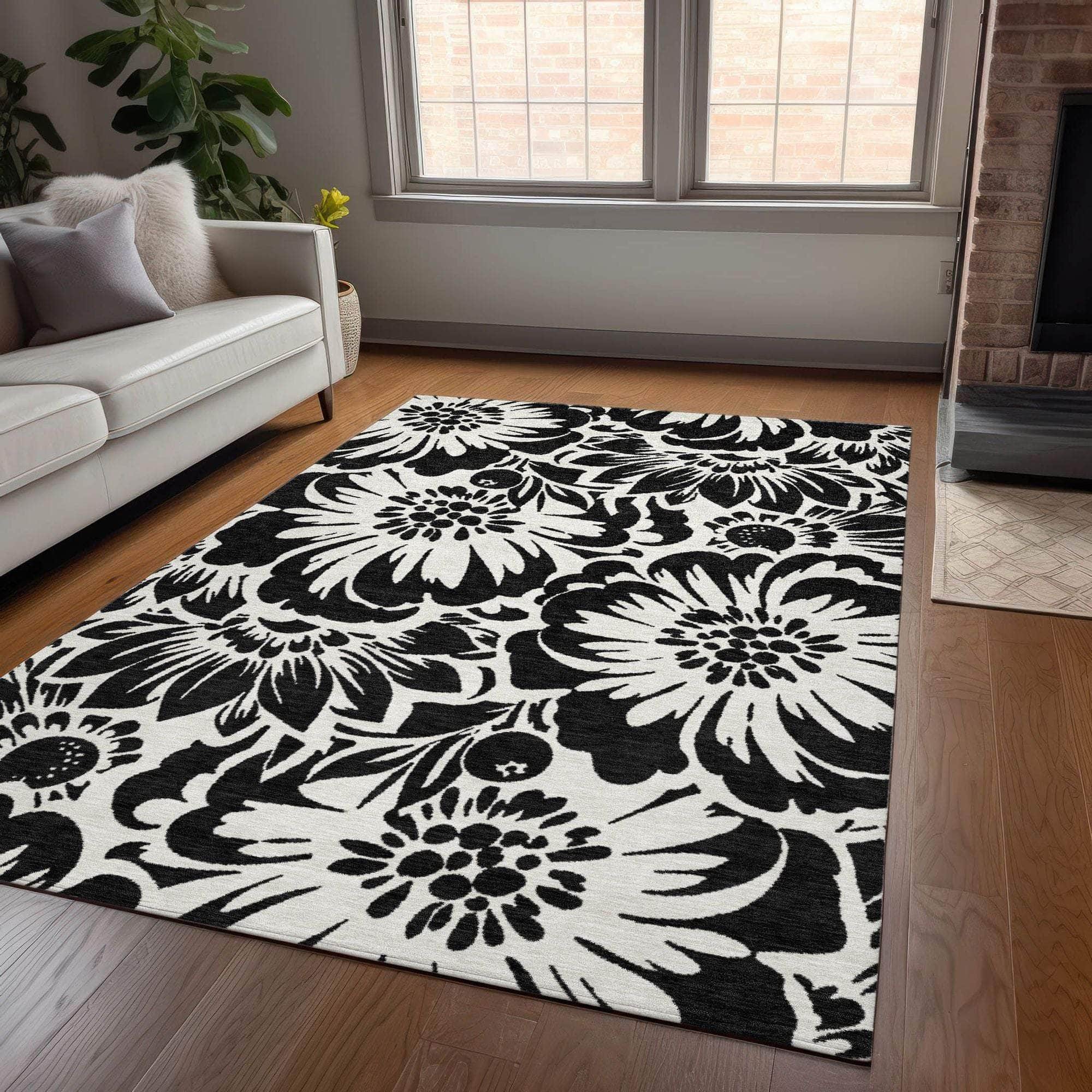 Machine Made ACN551 Black  Rugs 
