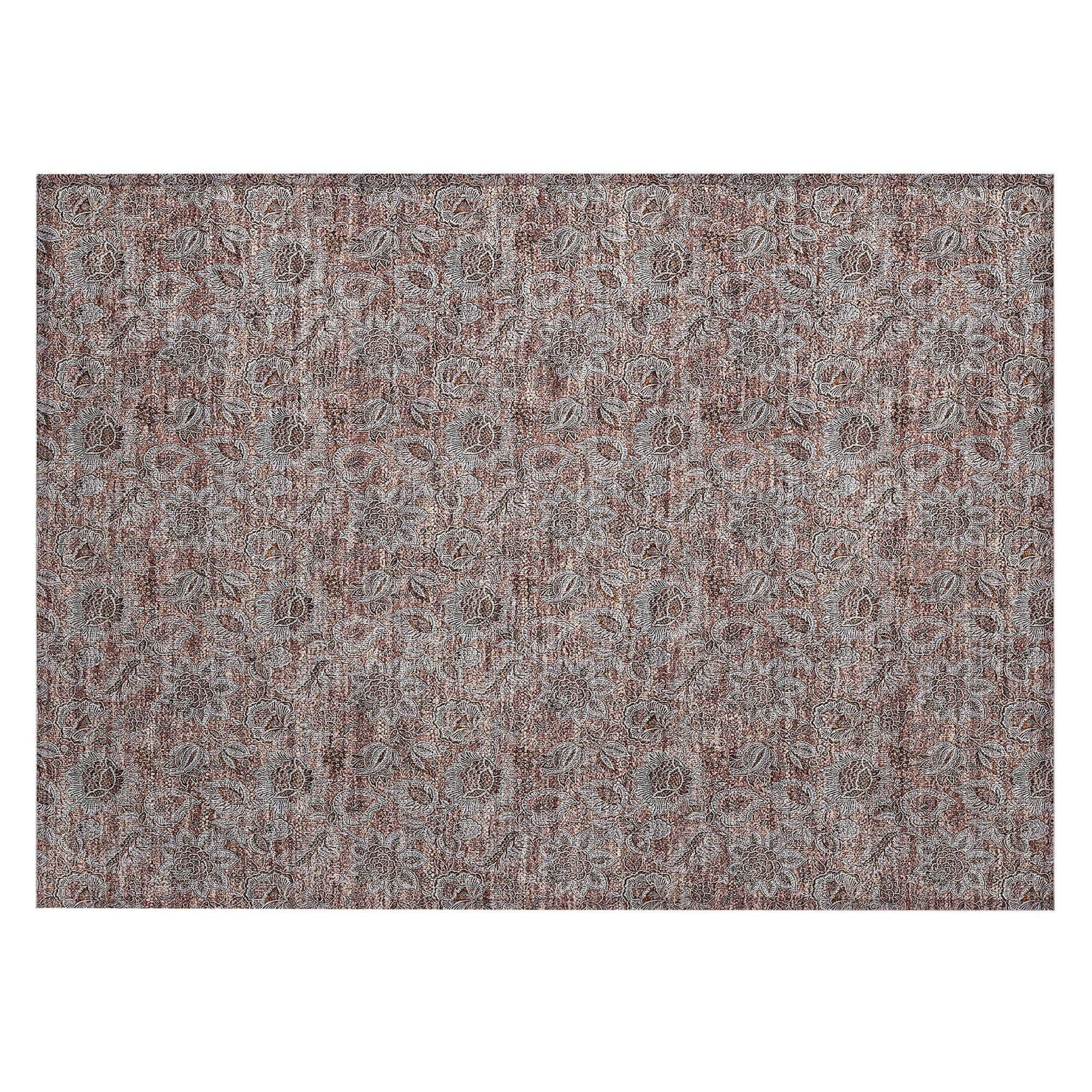 Machine Made ACN661 Copper Orange Rugs 