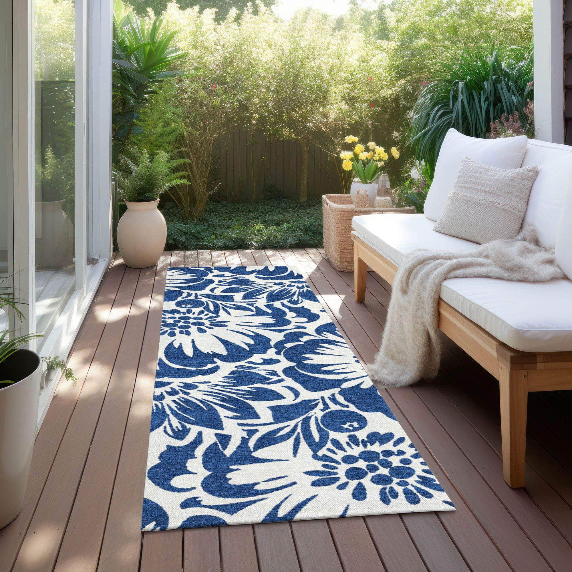 Machine Made ACN551 Navy Blue Rugs 