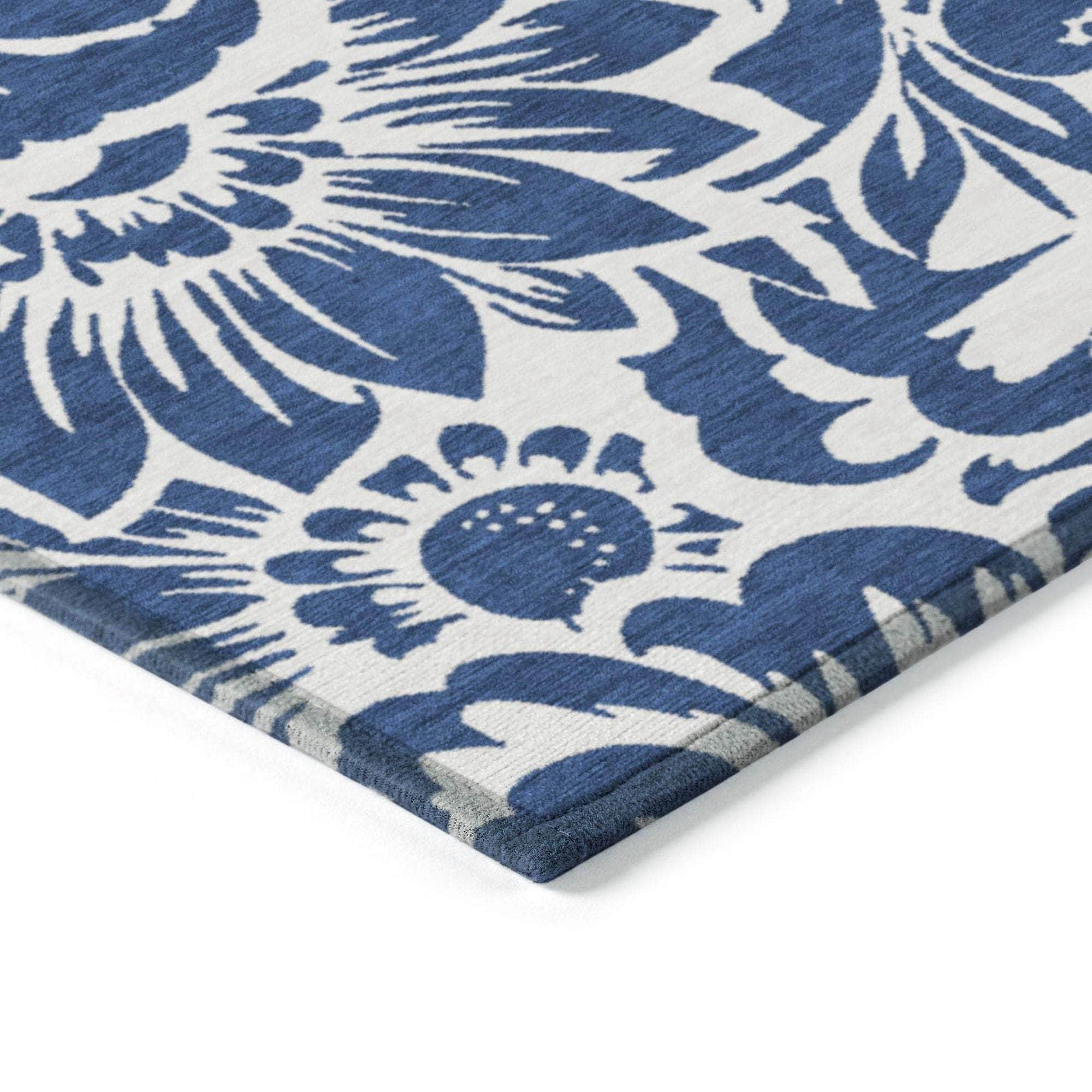 Machine Made ACN551 Navy Blue Rugs 