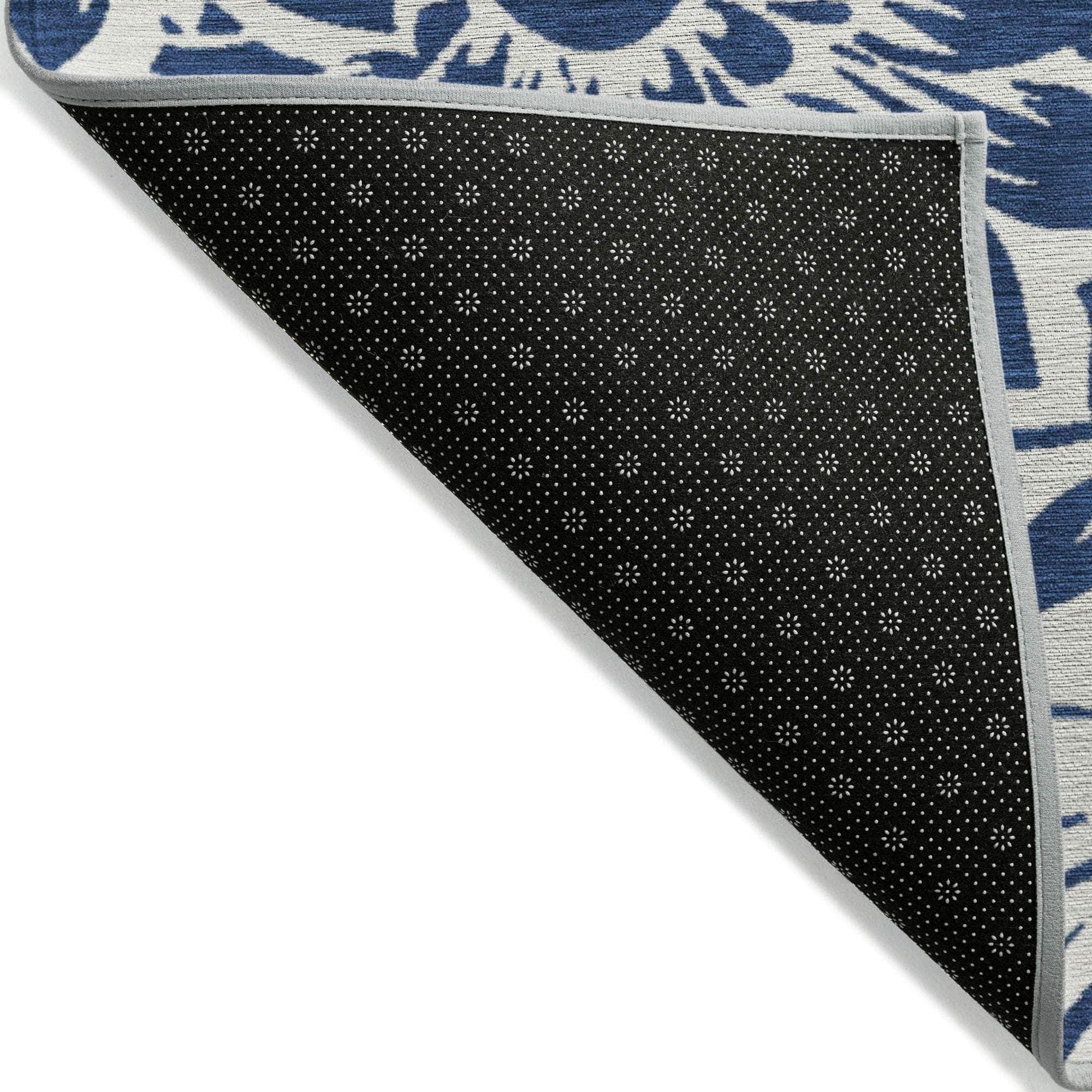 Machine Made ACN551 Navy Blue Rugs 