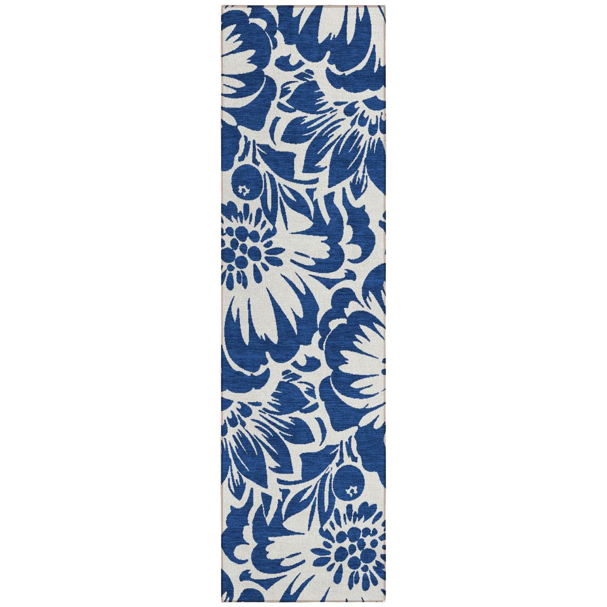 Machine Made ACN551 Navy Blue Rugs 