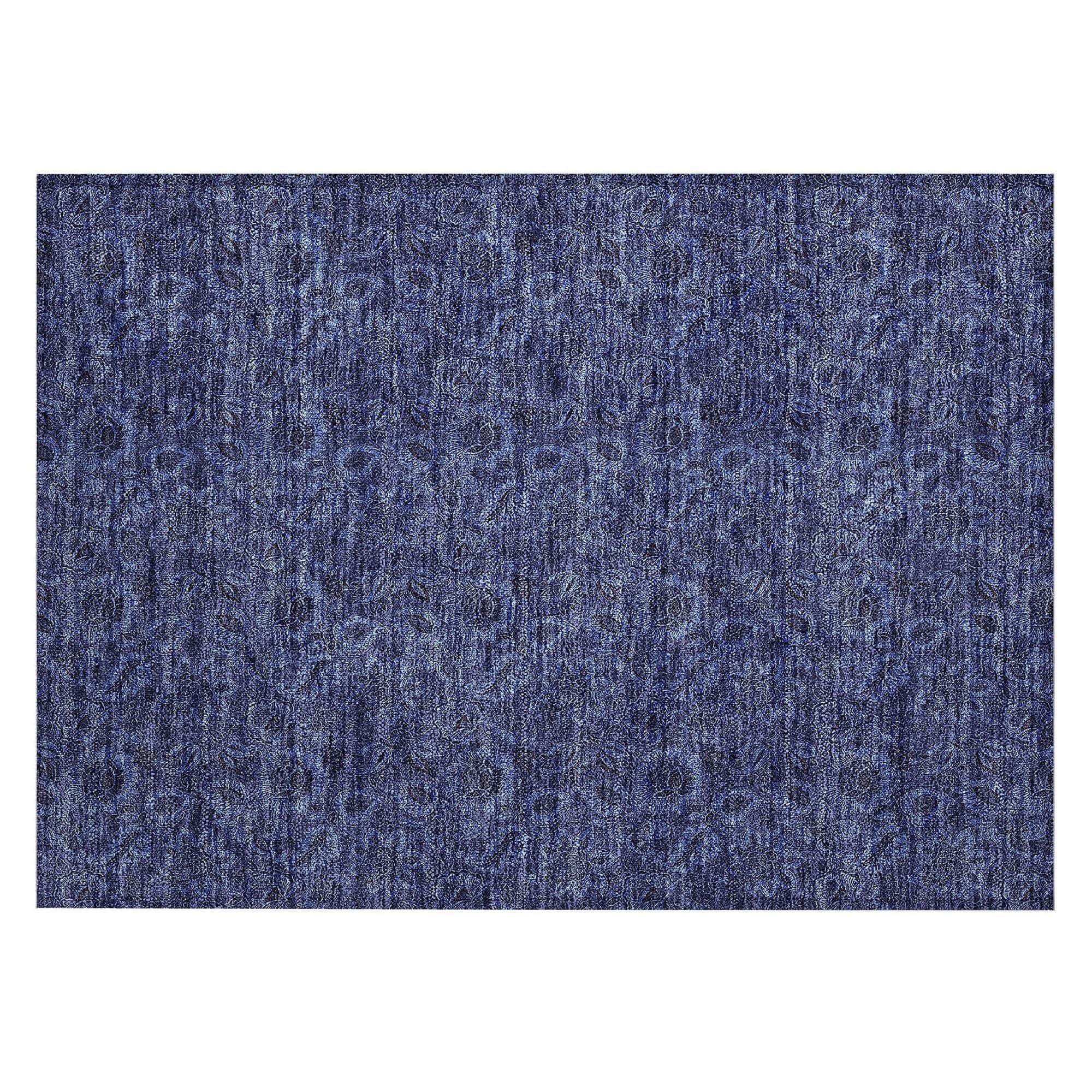 Machine Made ACN661 Navy Blue Rugs 