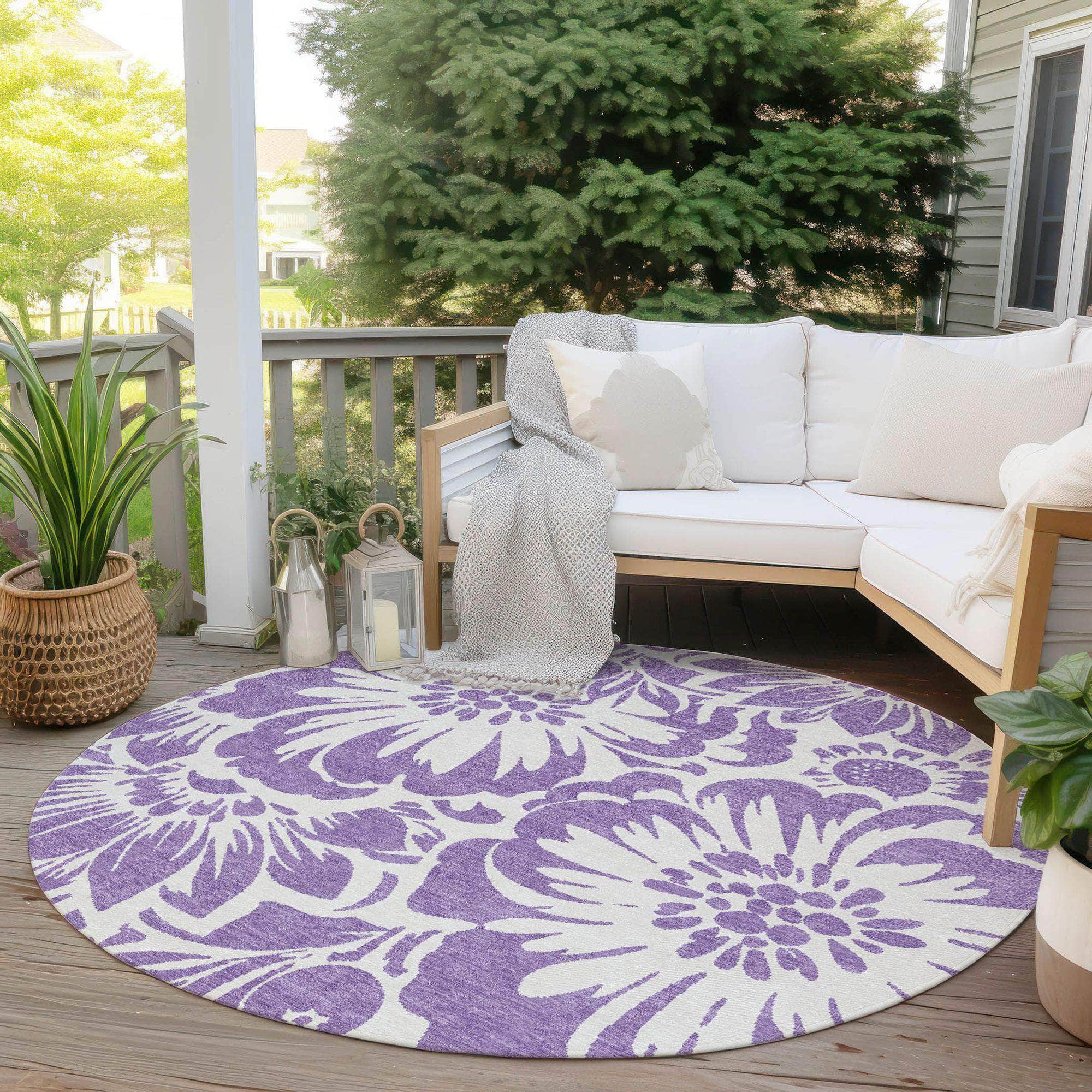 Machine Made ACN551 Purple  Rugs 