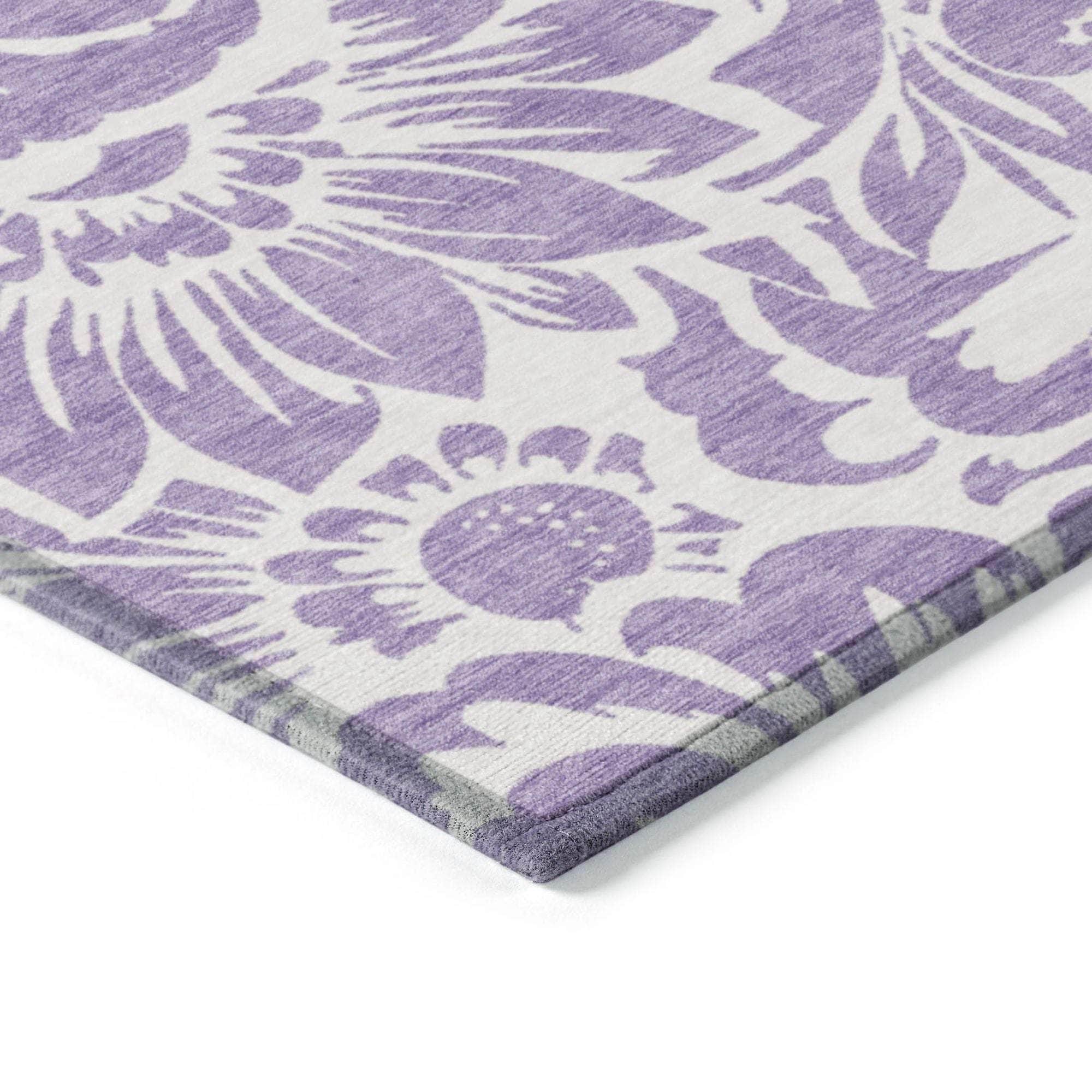 Machine Made ACN551 Purple  Rugs 
