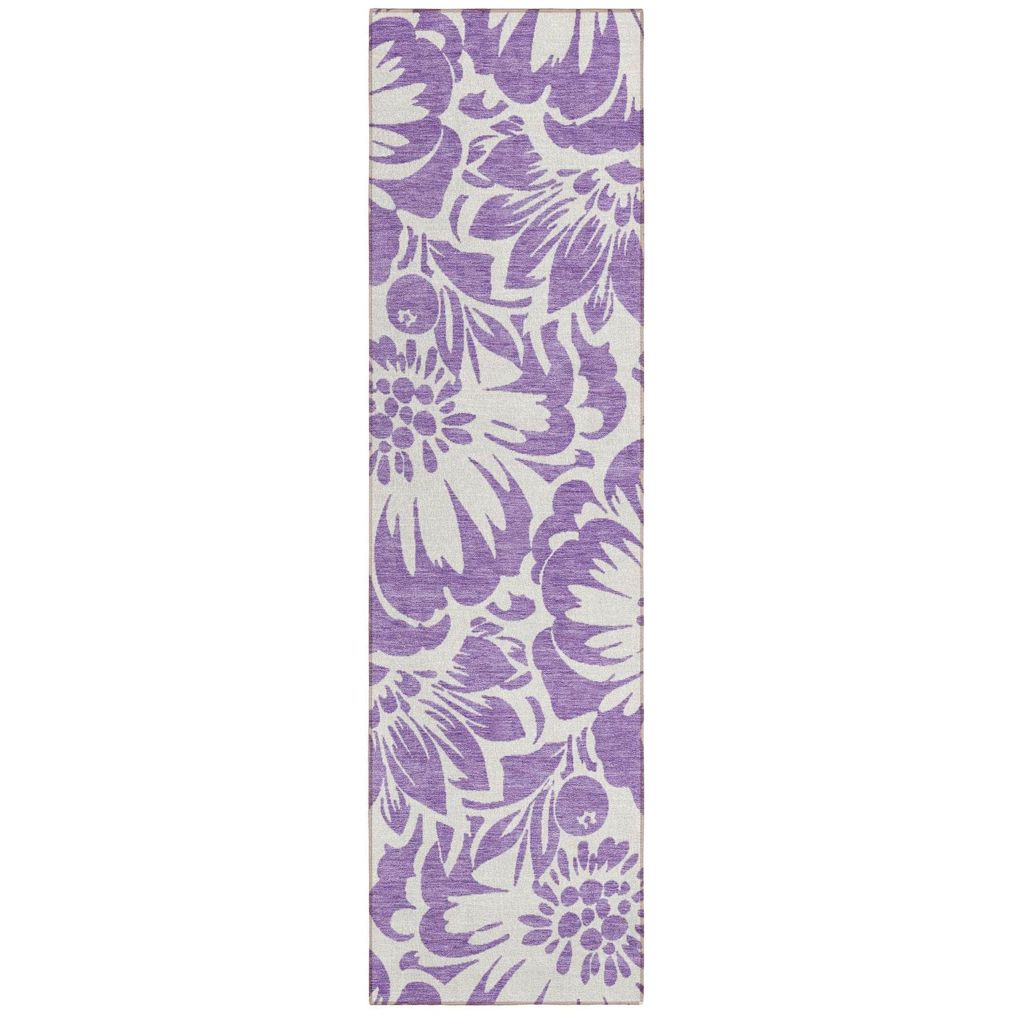 Machine Made ACN551 Purple  Rugs 