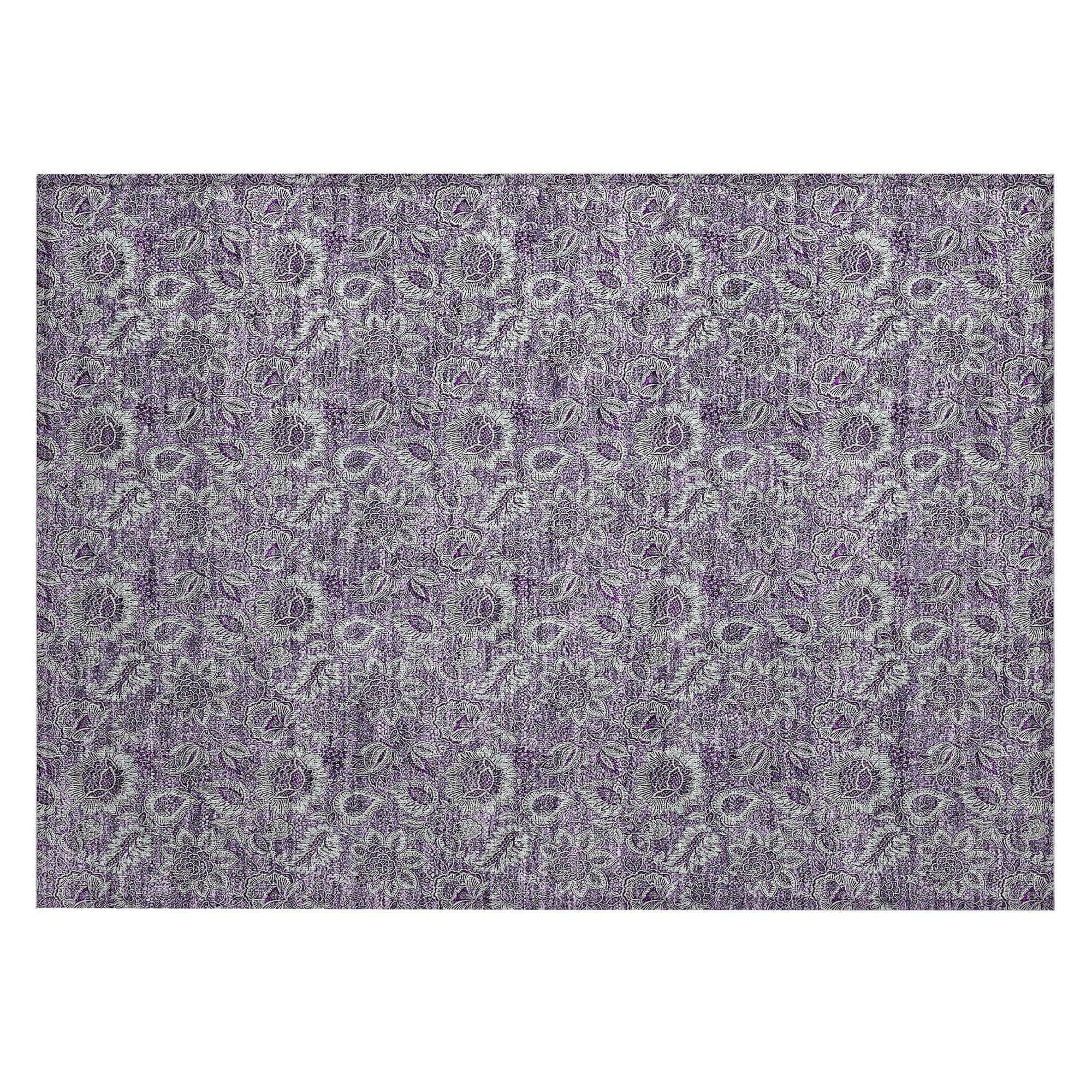 Machine Made ACN661 Purple  Rugs 