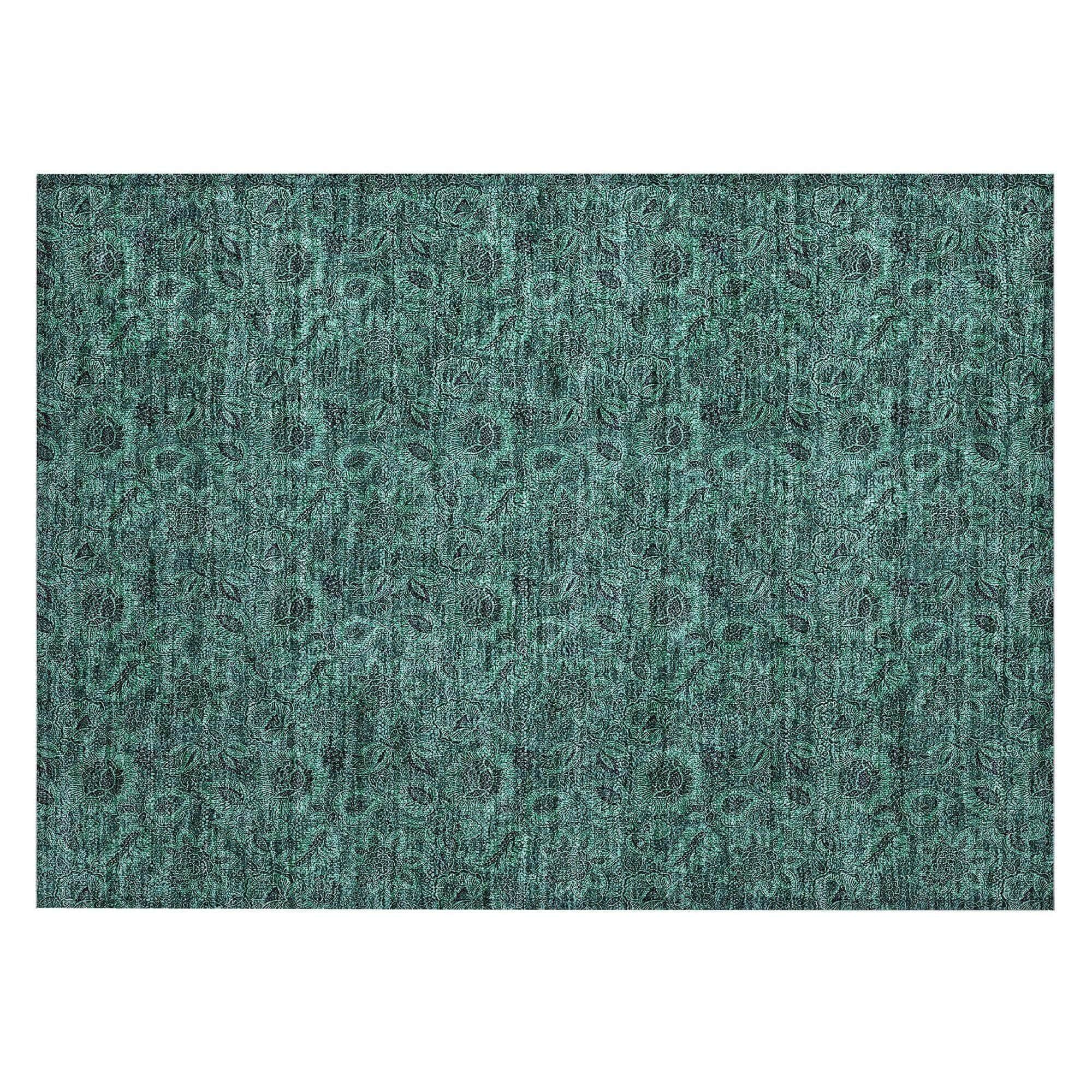 Machine Made ACN661 Teal  Rugs 