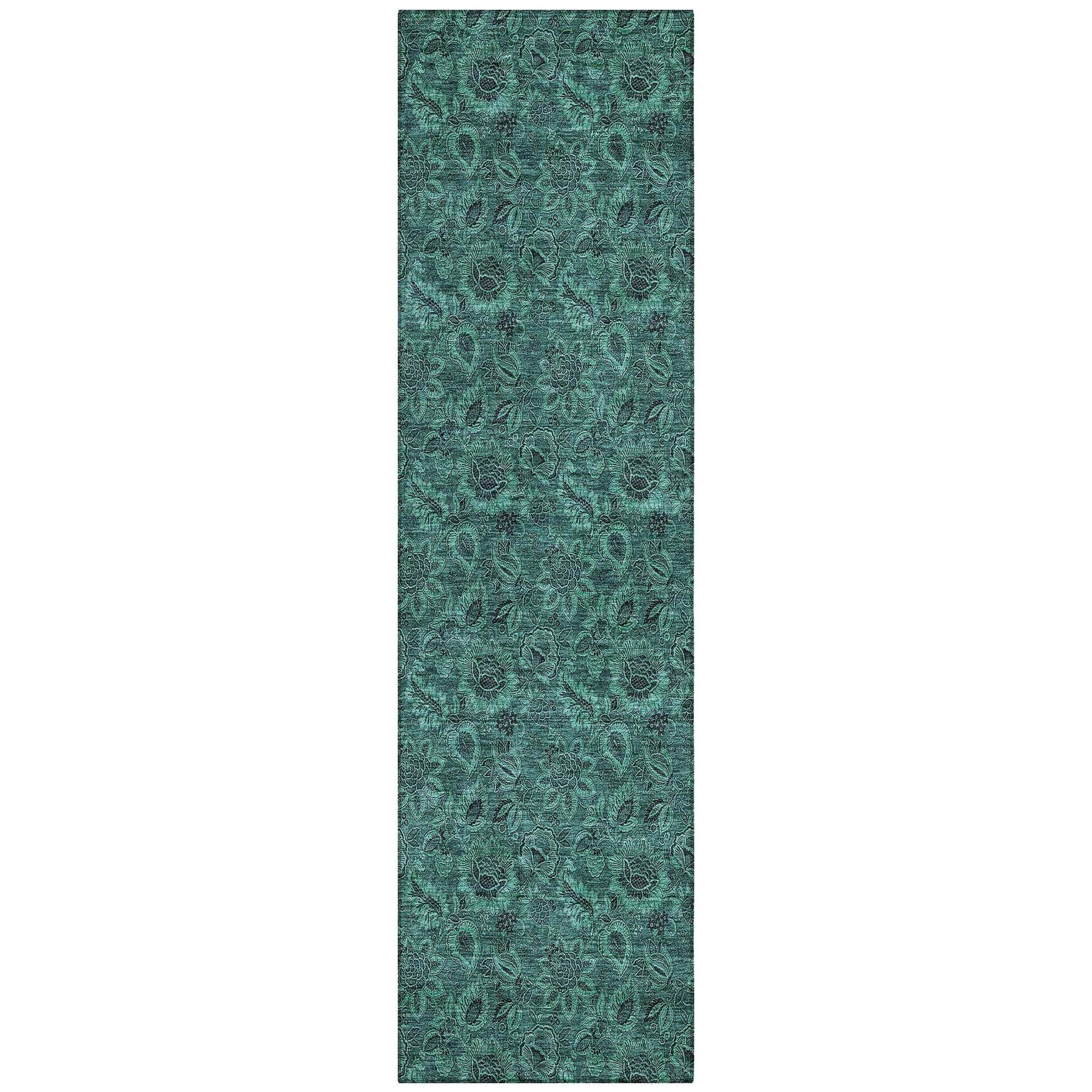 Machine Made ACN661 Teal  Rugs 