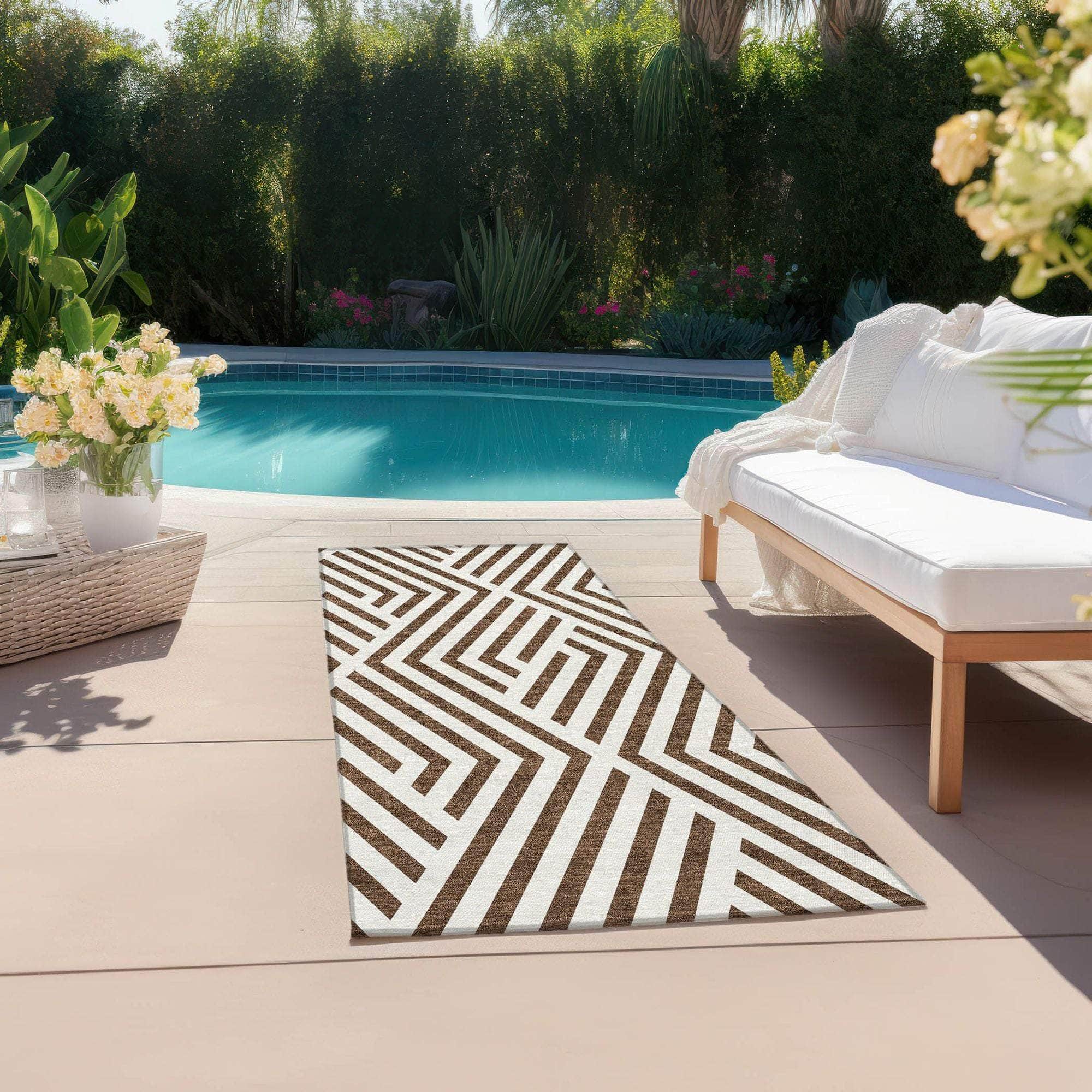 Machine Made ACN550 Brown  Rugs 