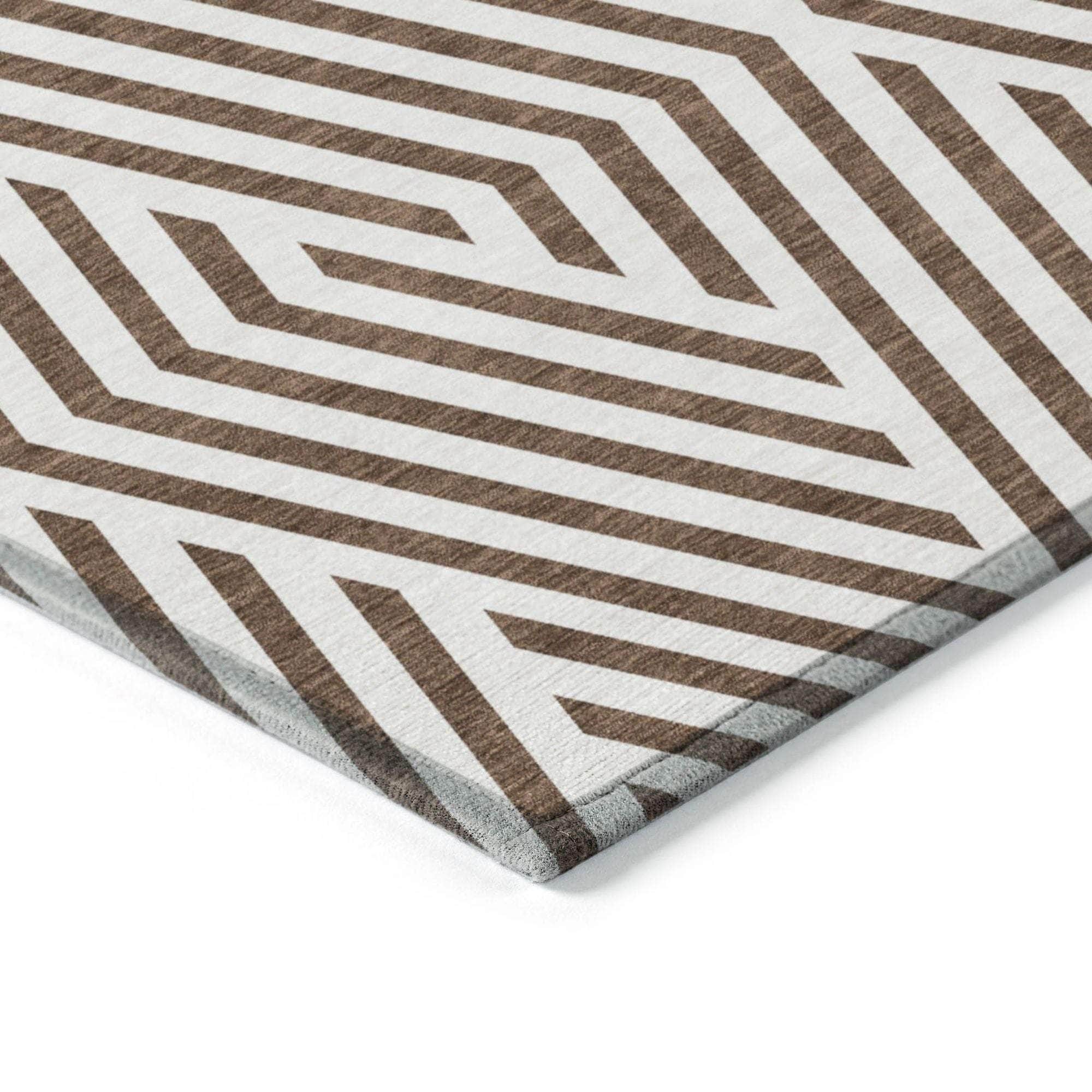 Machine Made ACN550 Brown  Rugs 