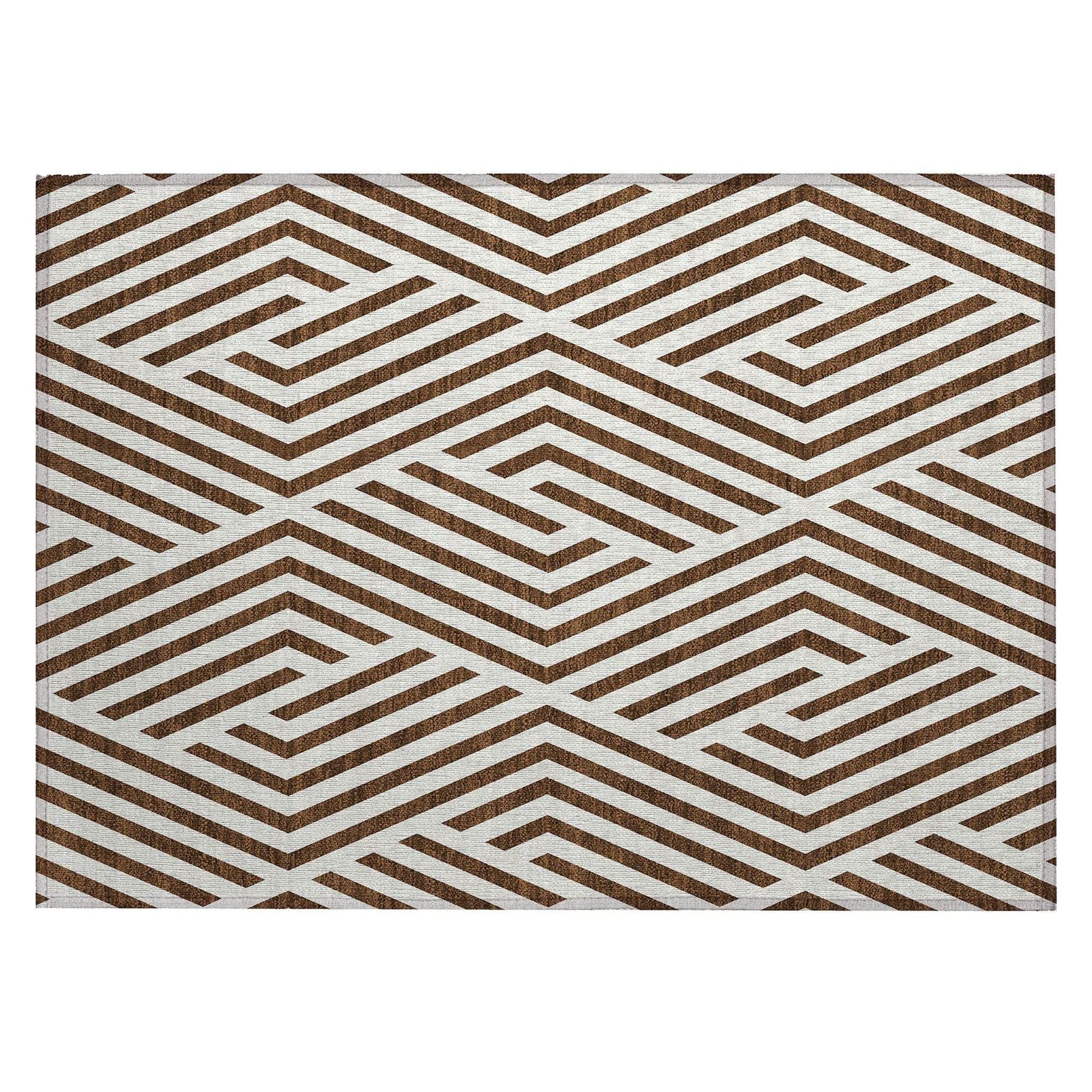 Machine Made ACN550 Brown  Rugs 